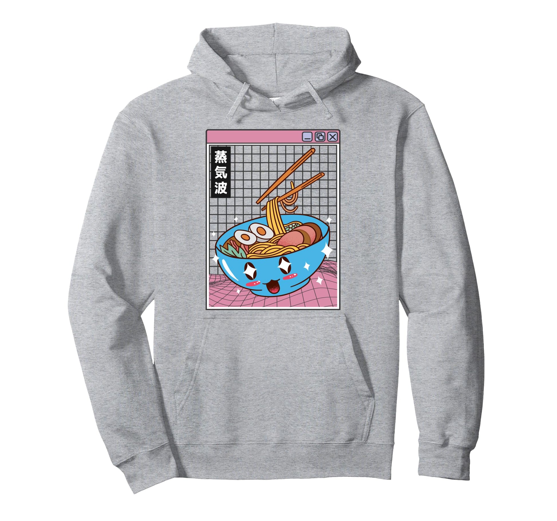 Ramen Noodles Bowl Kawaii Grid Hoodie - Unique Graphic for Adults - T-Shirt, Sweatshirt, Hoodie