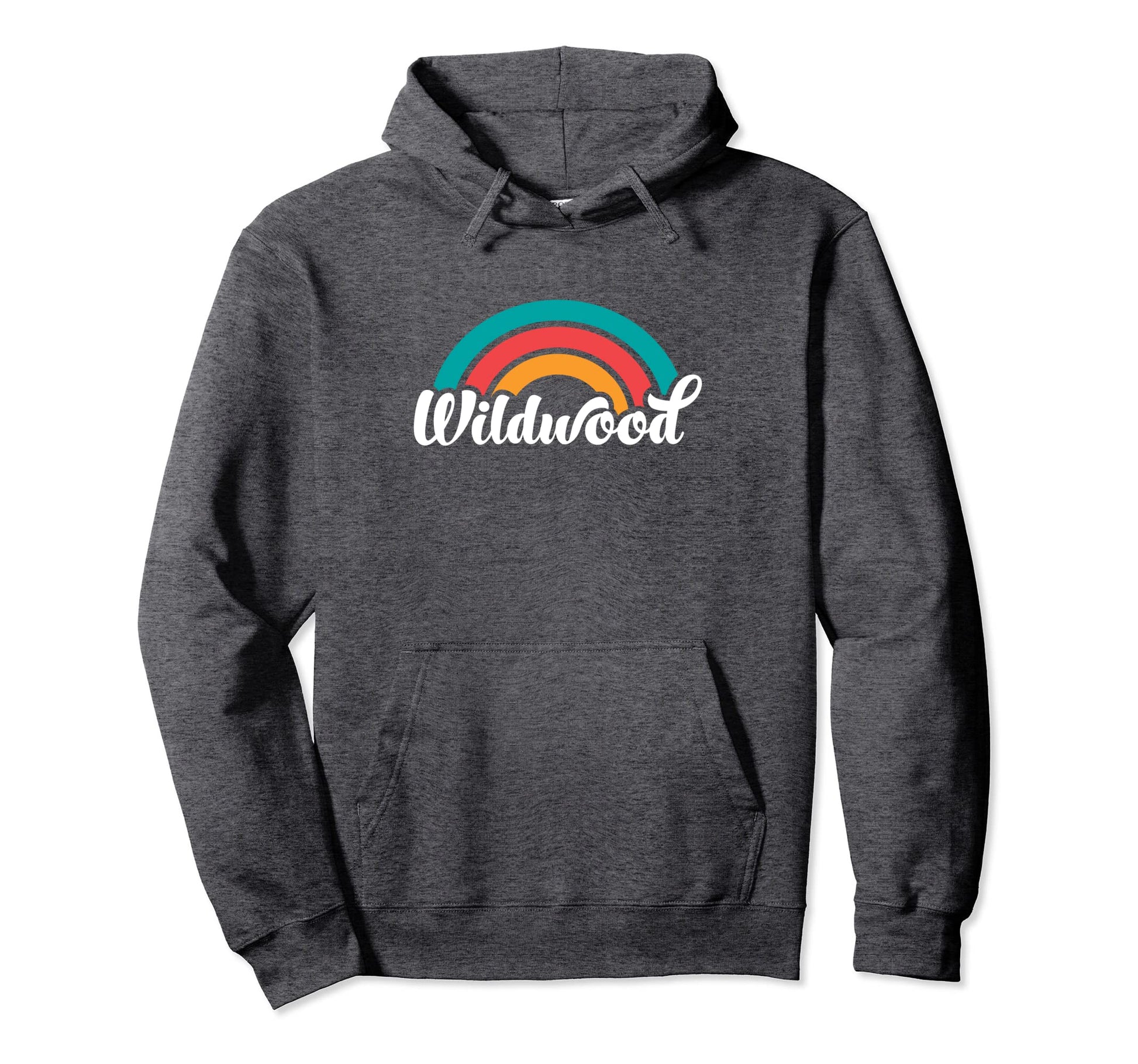 Wildwood Nj Script Rainbow Hoodie - Aesthetic Graphic Men Women - T-Shirt, Sweatshirt, Hoodie
