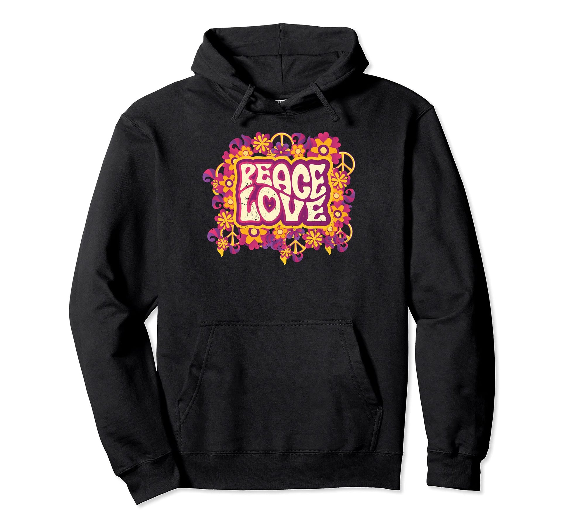 Love Peace Hippie Hoodie - Streetwear Style for Adults - T-Shirt, Sweatshirt, Hoodie
