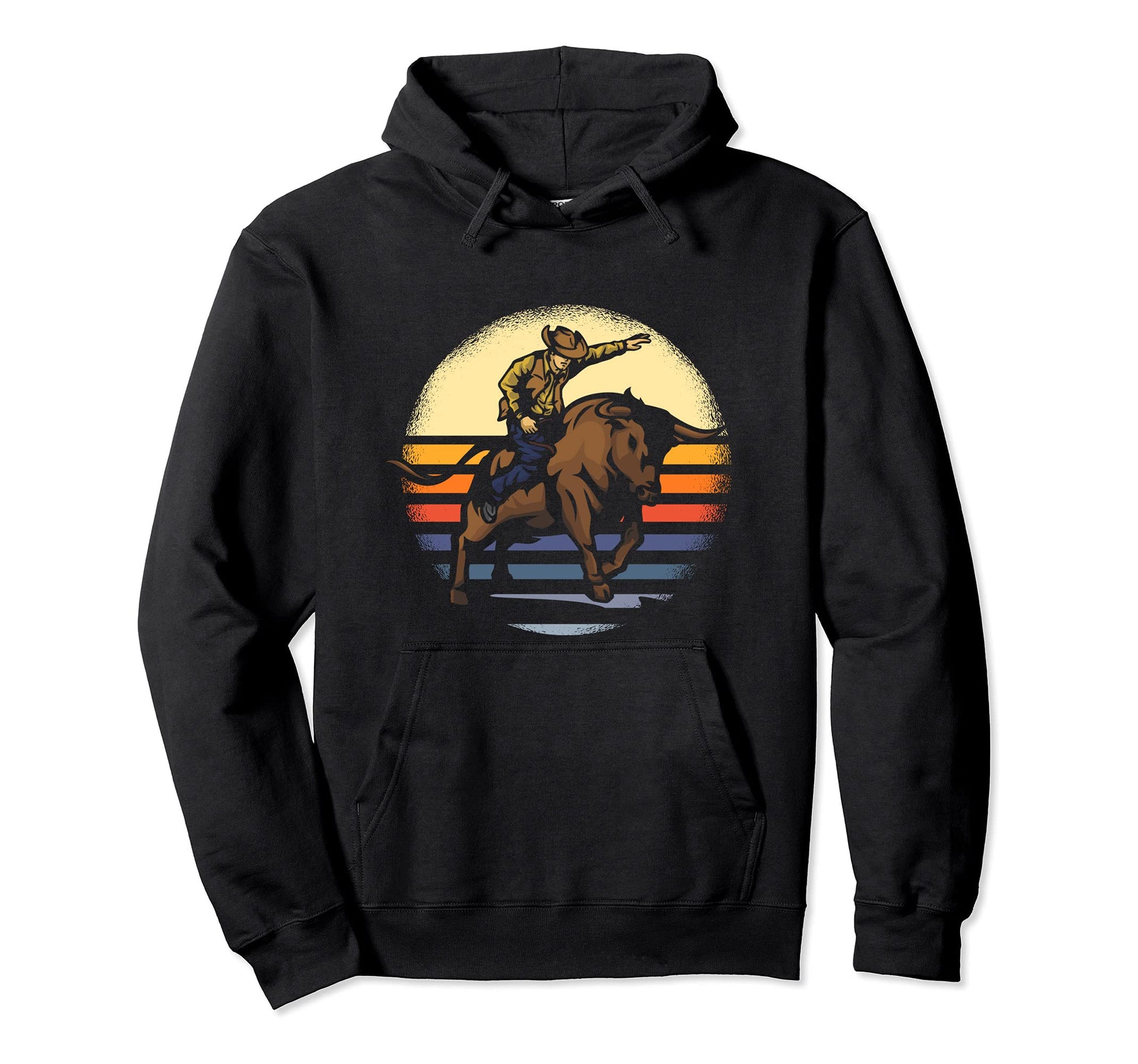 Bull Riding Rodeo Rider Cowboy Western Hoodie - Aesthetic Graphic Unisex - T-Shirt, Sweatshirt, Hoodie