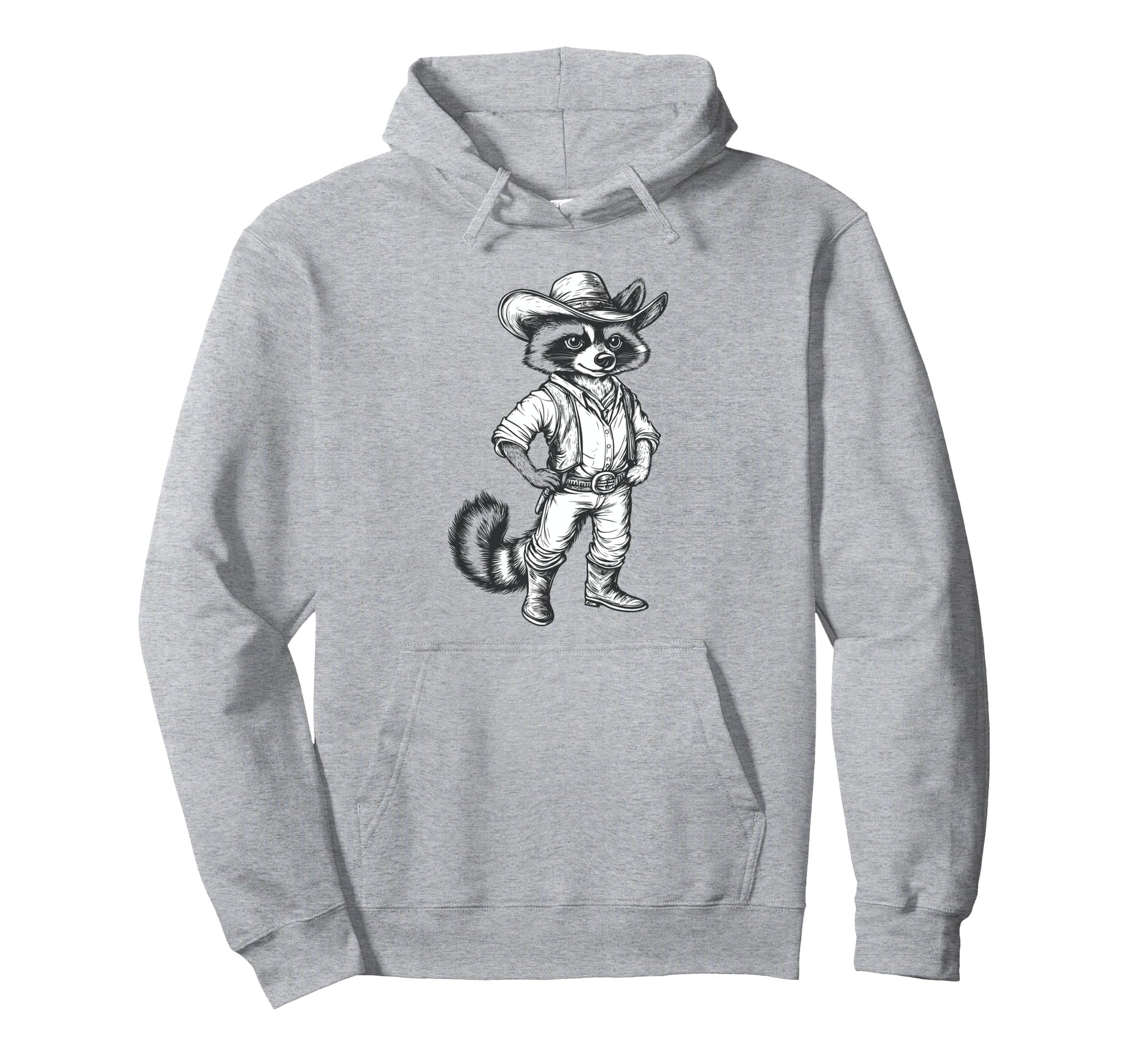 Raccoon Cowboy Cowgirl Western Country Hoodie - Streetwear Style Unisex - T-Shirt, Sweatshirt, Hoodie