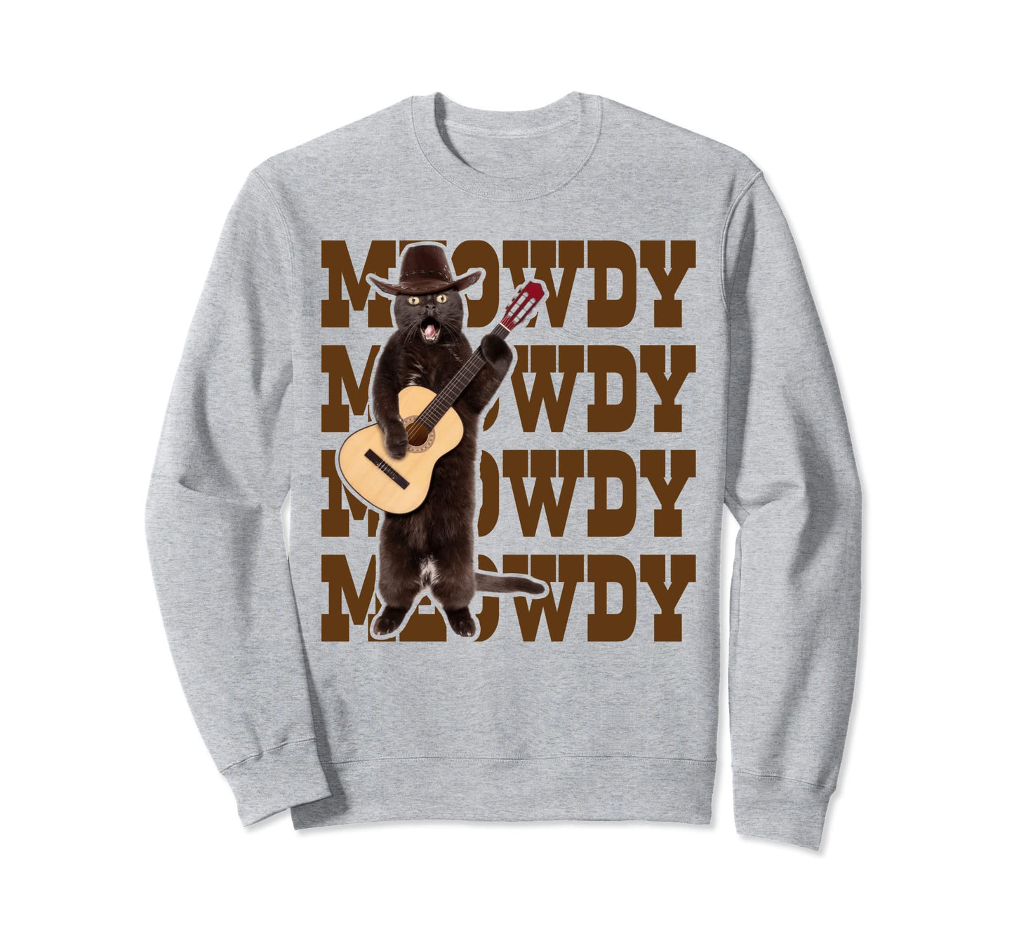 Meowdy Howdy Meow Country Music Cat Sweatshirt - Trendy Graphic for Adults - T-Shirt, Sweatshirt, Hoodie