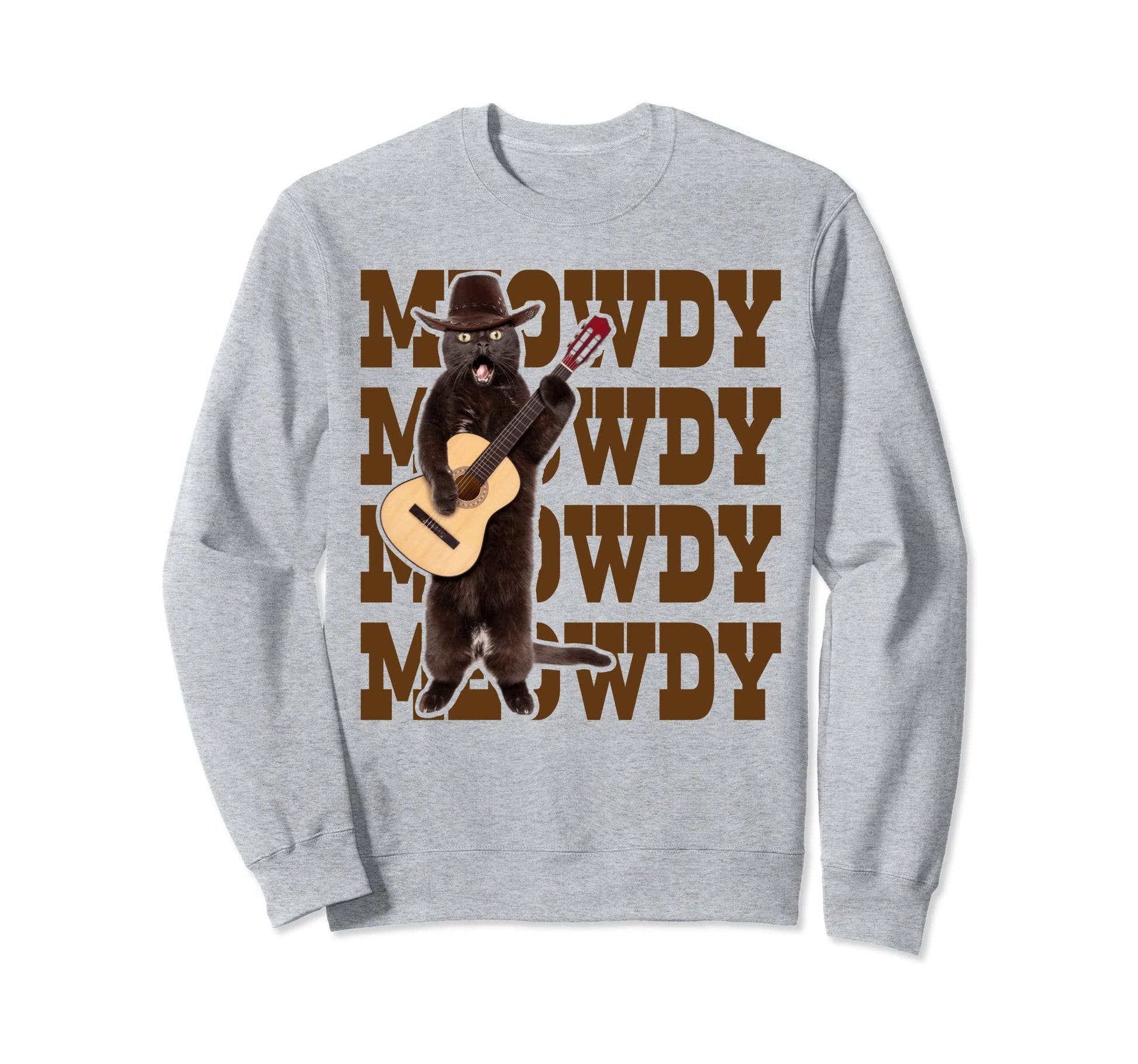 Meowdy Howdy Meow Country Music Cat Sweatshirt - Trendy Graphic for Adults - T-Shirt, Sweatshirt, Hoodie