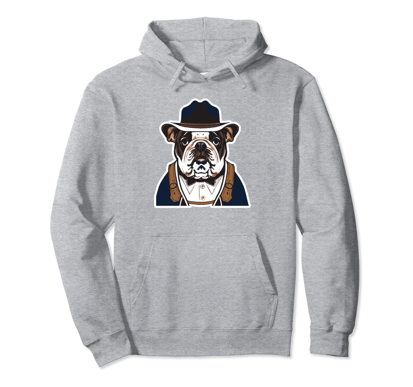 English Bulldog Cowboy Funny Western Dog Hoodie - Unique Graphic Men Women - T-Shirt, Sweatshirt, Hoodie