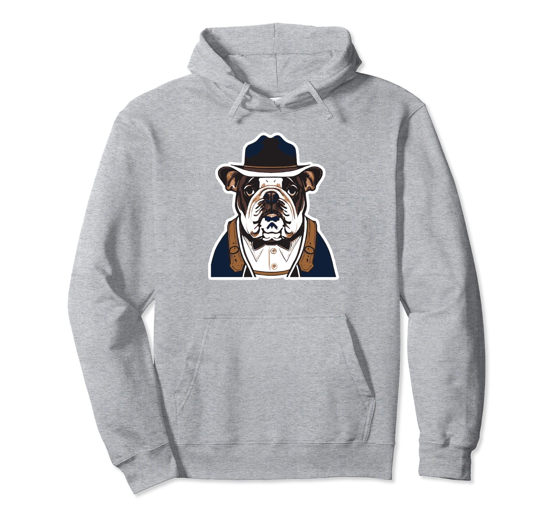 English Bulldog Cowboy Funny Western Dog Hoodie - Unique Graphic Men Women - T-Shirt, Sweatshirt, Hoodie