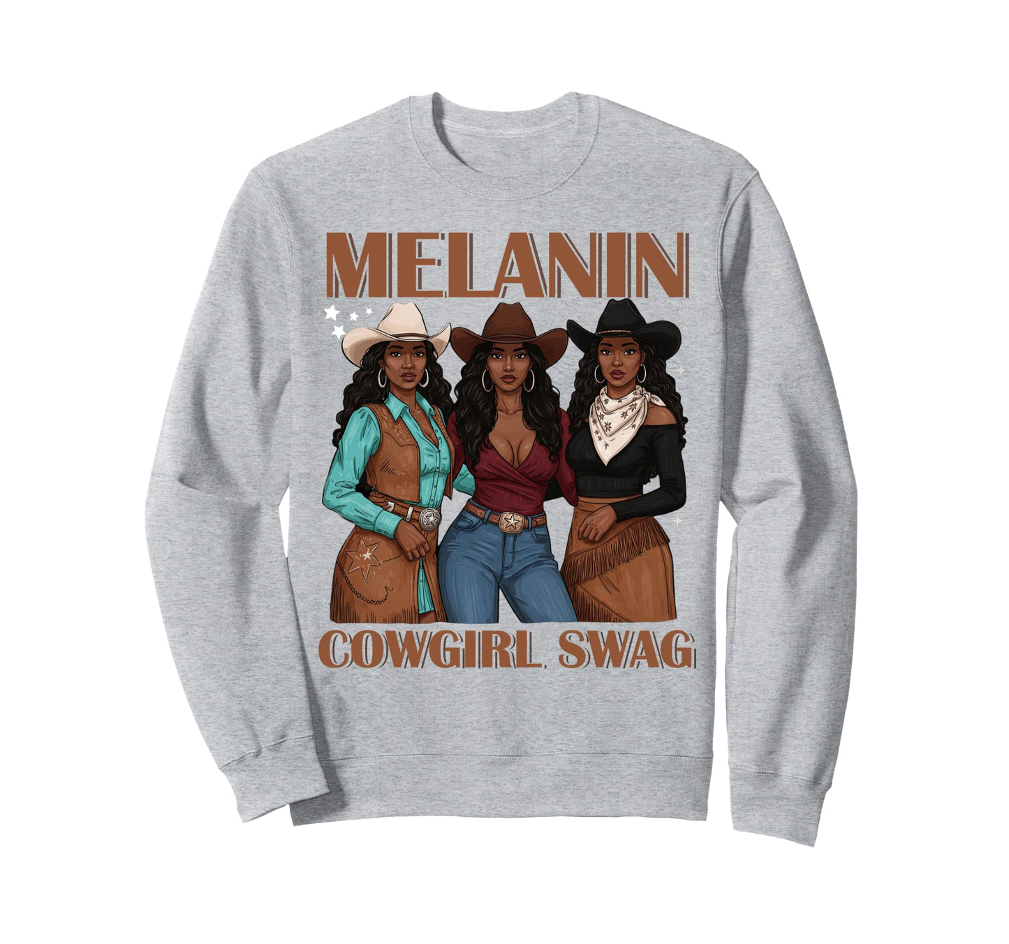 Lets Go Western Country Melanin Sweatshirt - Trendy Graphic Men Women - T-Shirt, Sweatshirt, Hoodie
