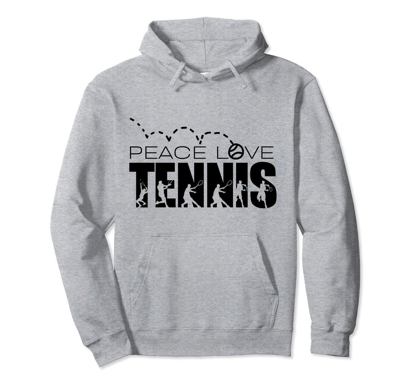 Funny Tennis Tennis Player Peace Love Hoodie - Novelty Apparel Men Women - T-Shirt, Sweatshirt, Hoodie