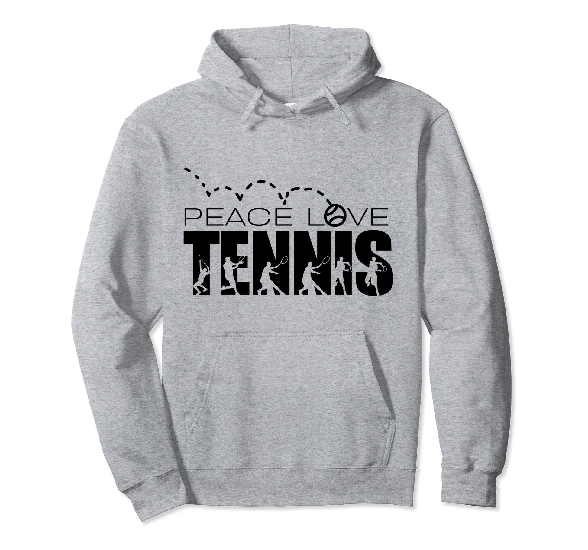 Funny Tennis Tennis Player Peace Love Hoodie - Novelty Apparel Men Women - T-Shirt, Sweatshirt, Hoodie