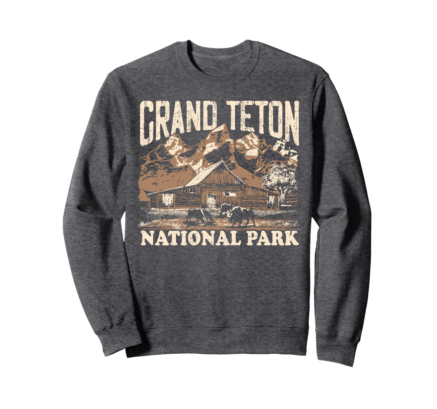 Grand Teton National Park Distressed Sweatshirt - Trendy Graphic Unisex - T-Shirt, Sweatshirt, Hoodie