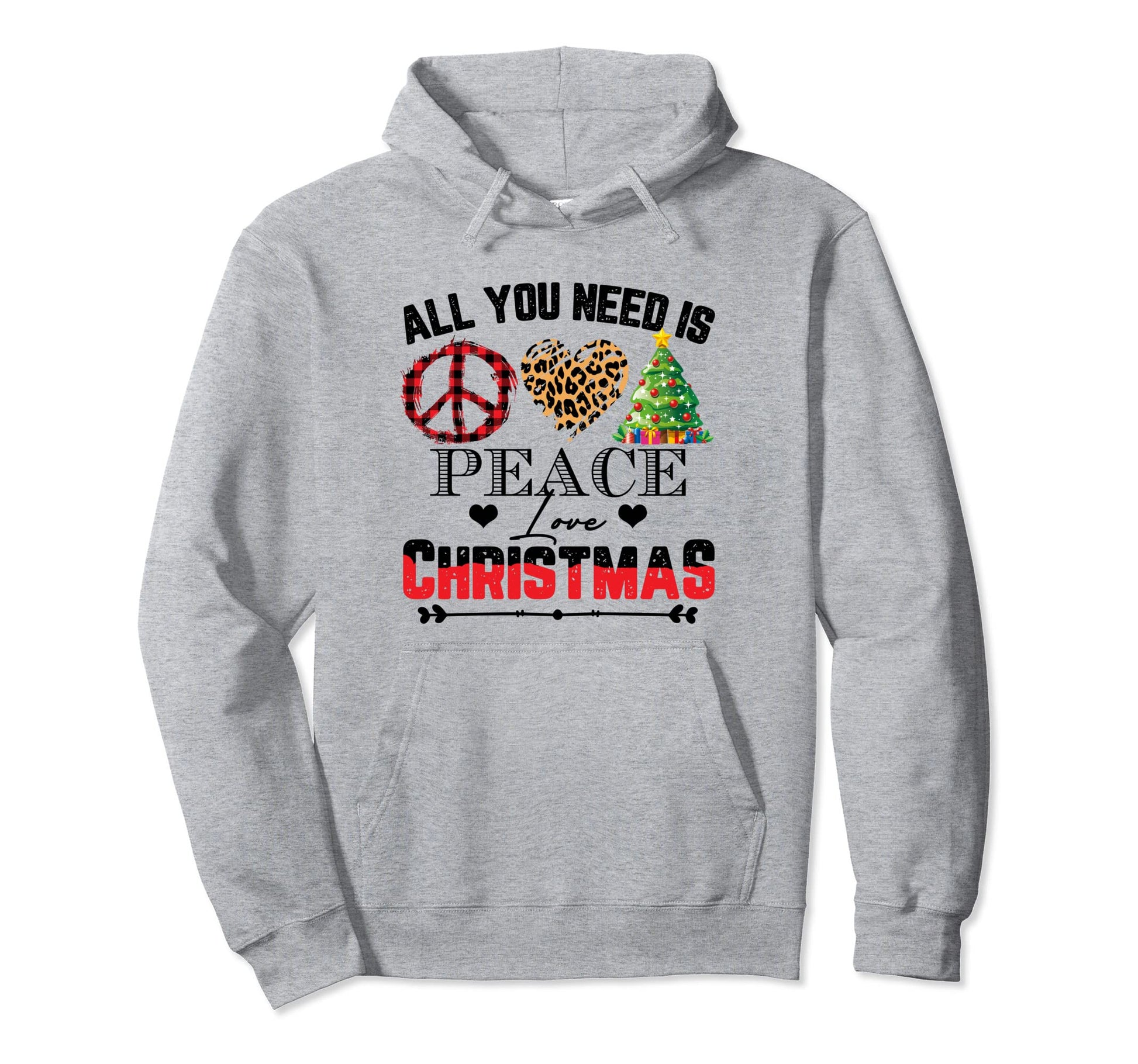 Outift Love Peace Statement Hoodie - Trendy Graphic Unisex - T-Shirt, Sweatshirt, Hoodie