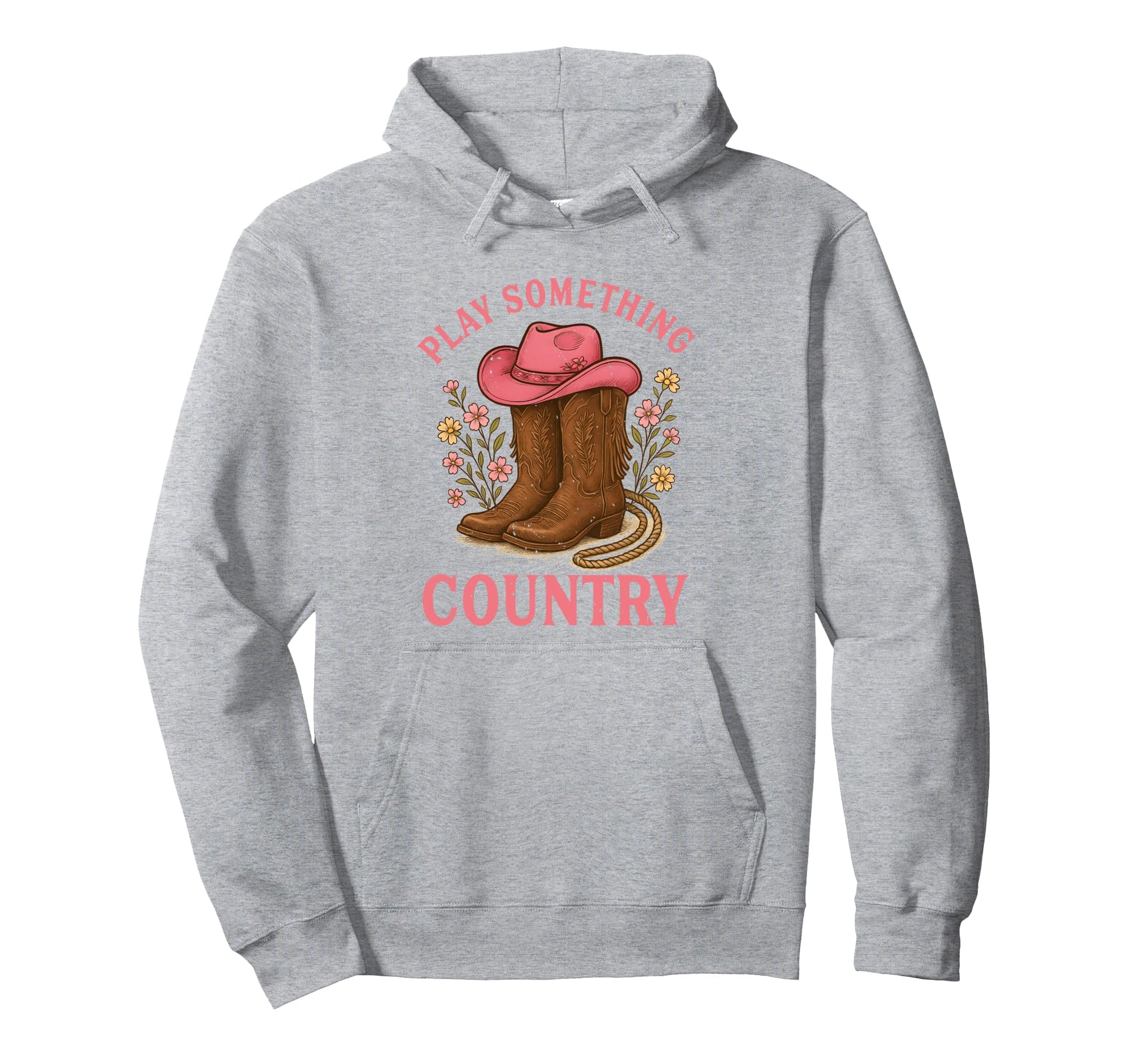 Play Something Country Cowboy Boots Hoodie - Custom Art Print Unisex - T-Shirt, Sweatshirt, Hoodie