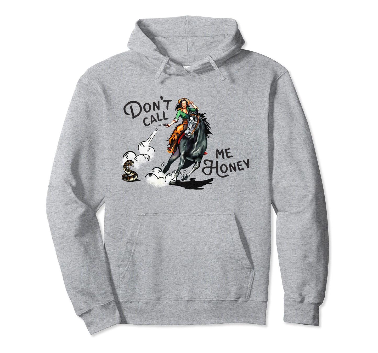 Wild West Pin Up Cowgirl Cowboy Horseback Hoodie - Novelty Apparel Unisex - T-Shirt, Sweatshirt, Hoodie