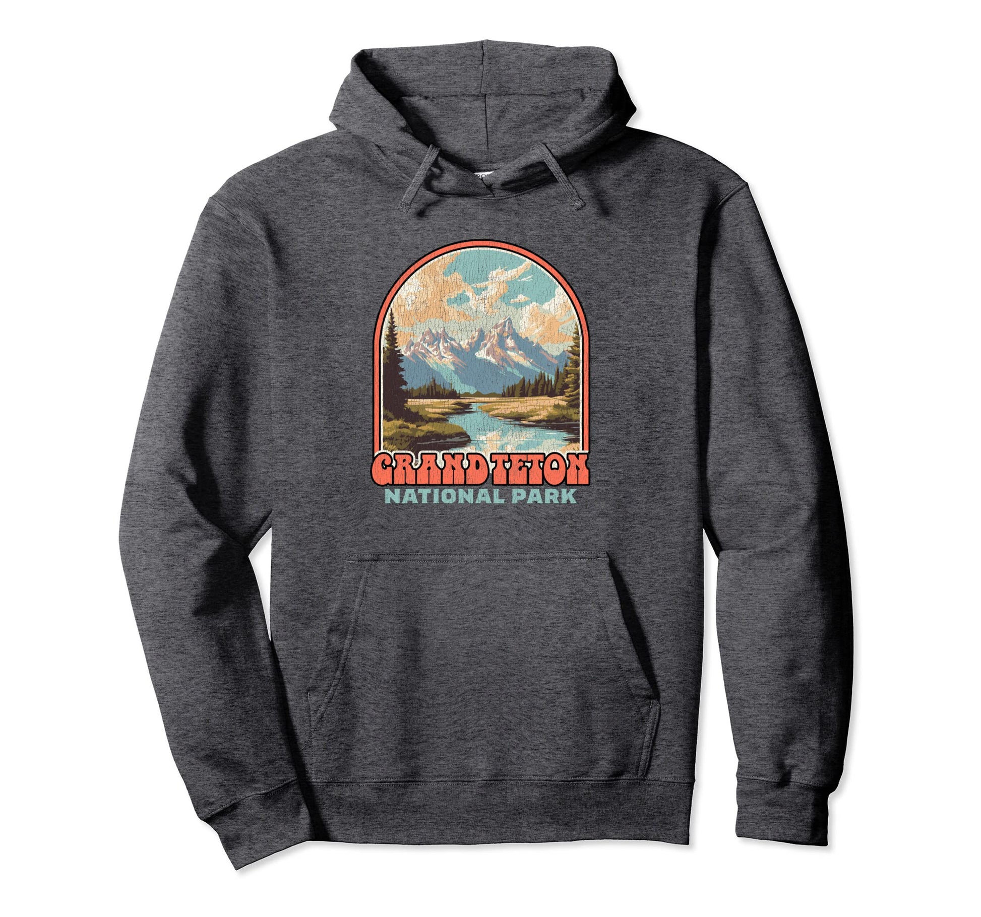 70S Grand Teton National Park Wyoming Hoodie - Minimalist Print Men Women - T-Shirt, Sweatshirt, Hoodie