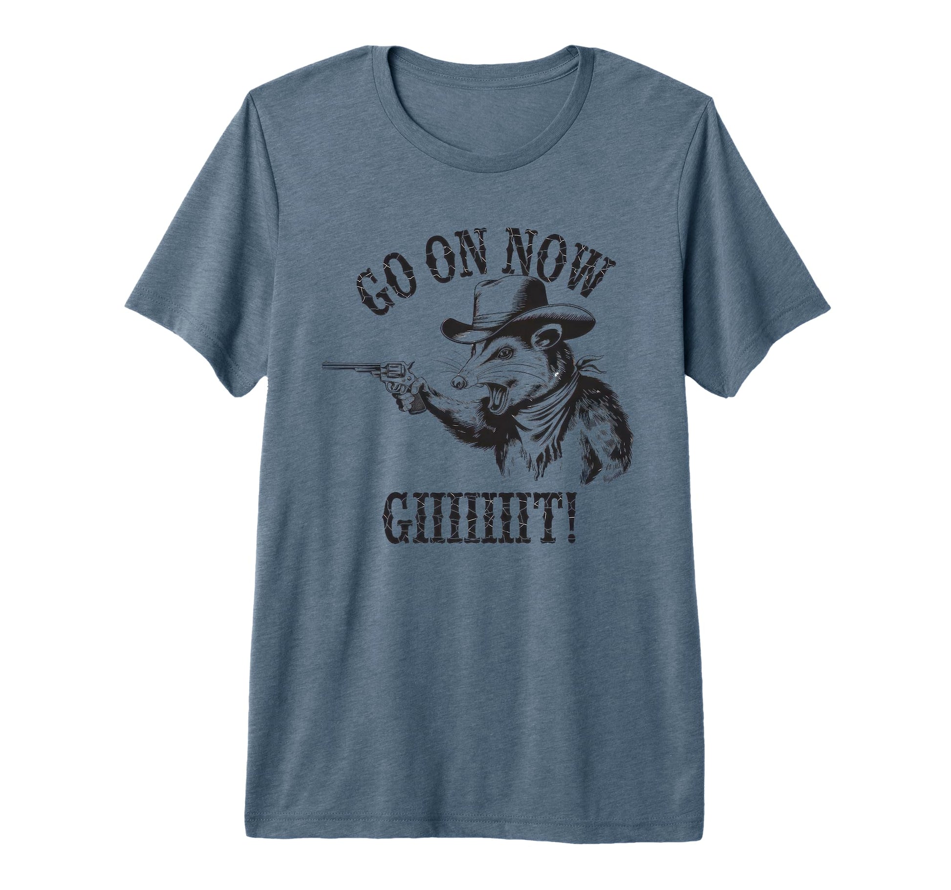 Go Now Git Cowboy Opossum Country T-Shirt - Custom Art Print Men Women - T-Shirt, Sweatshirt, Hoodie