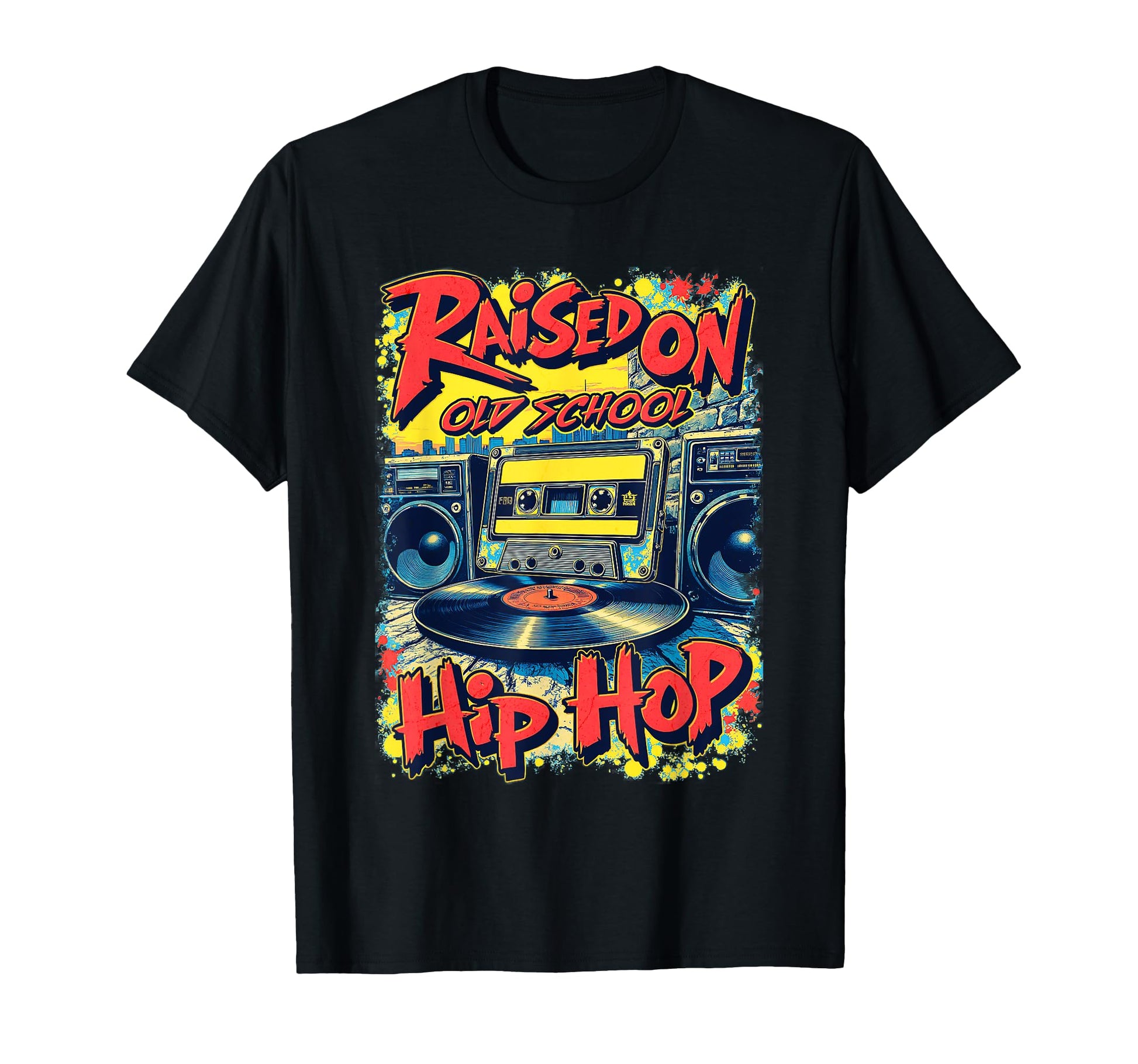 Raised Oldschool Hip Hop Cassette T-Shirt - Unique Graphic Men Women - T-Shirt, Sweatshirt, Hoodie