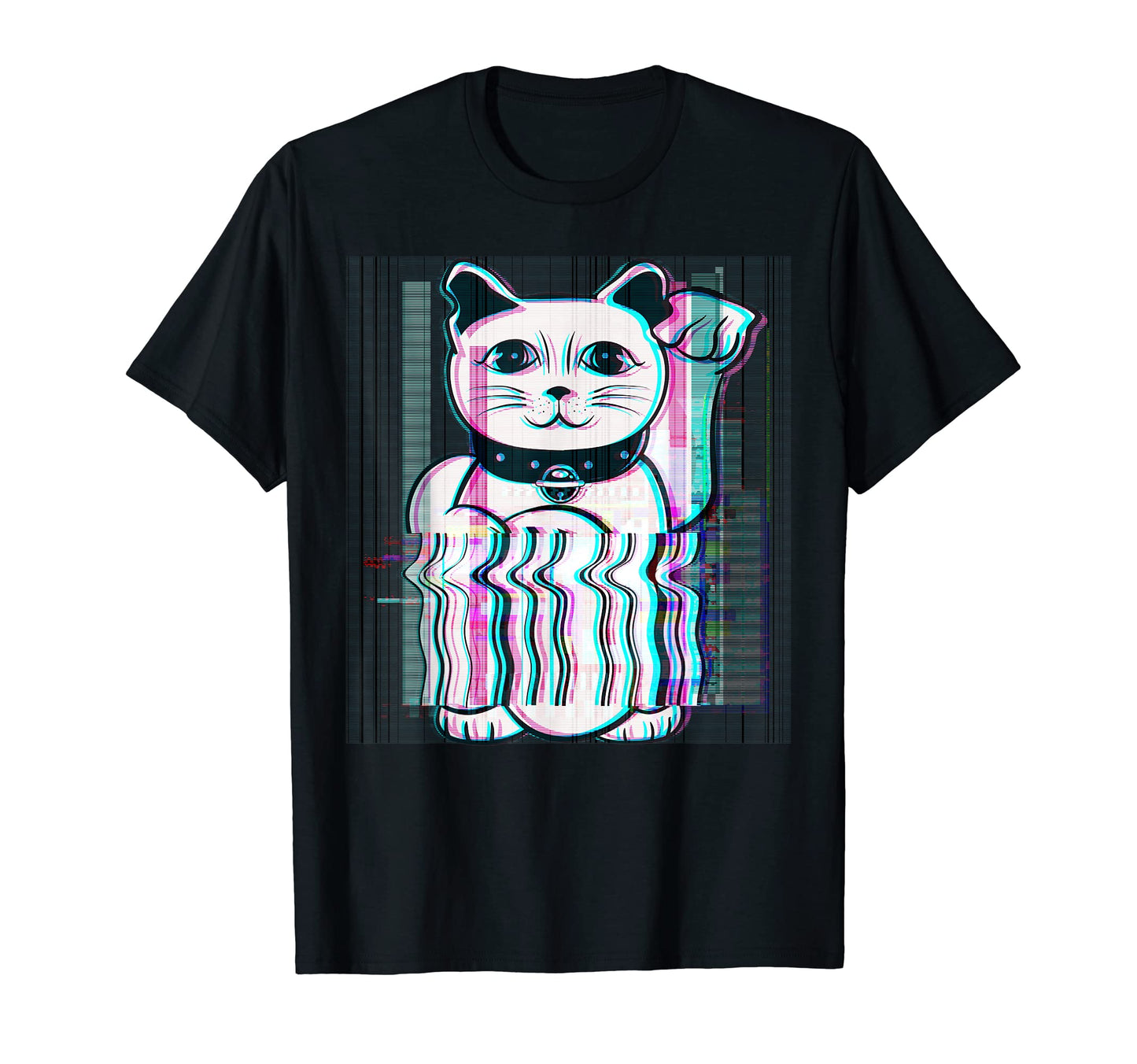 Japanese Maneki Neko Lucky Cat T-Shirt - Minimalist Print Men Women - T-Shirt, Sweatshirt, Hoodie