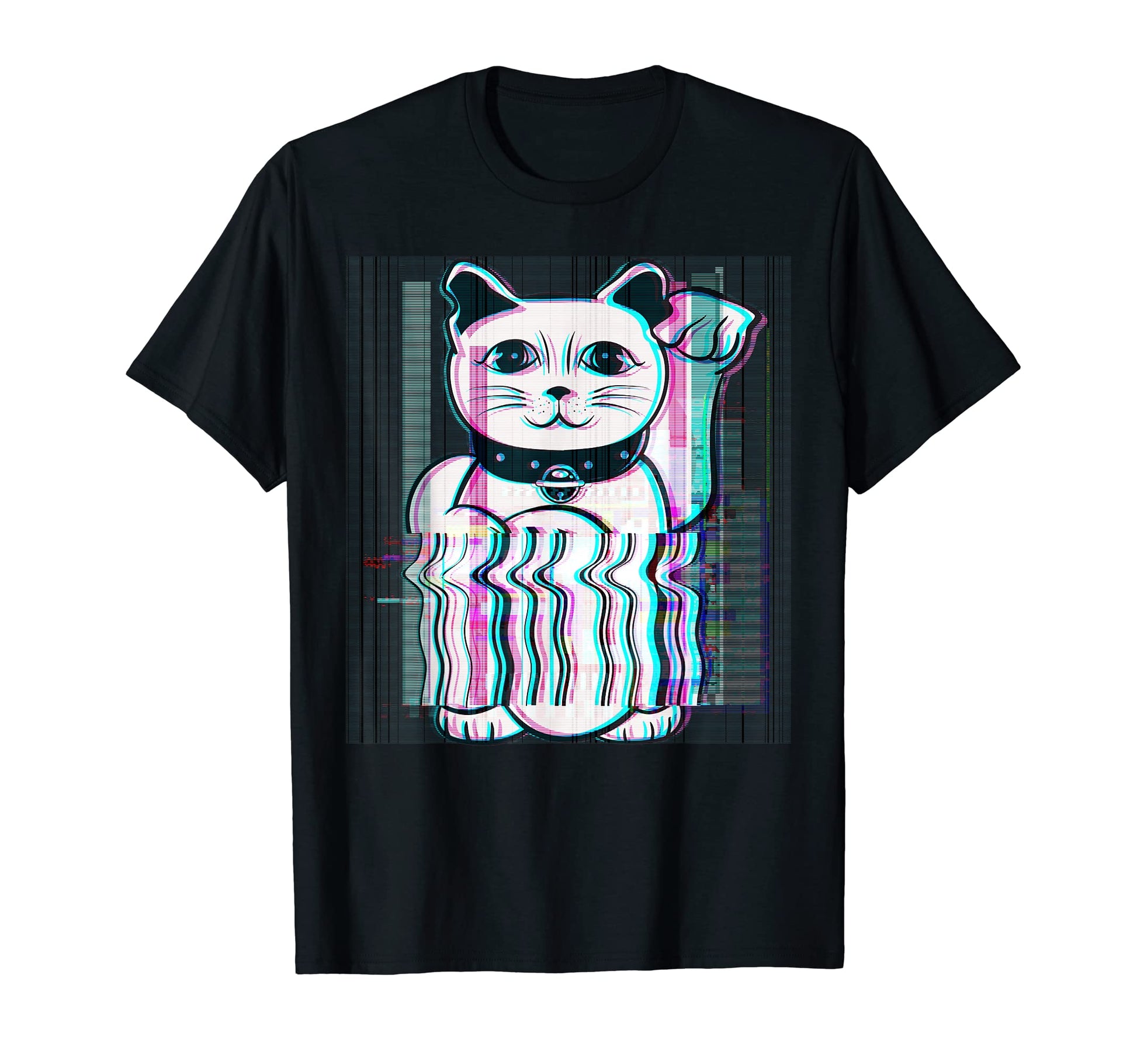 Japanese Maneki Neko Lucky Cat T-Shirt - Minimalist Print Men Women - T-Shirt, Sweatshirt, Hoodie