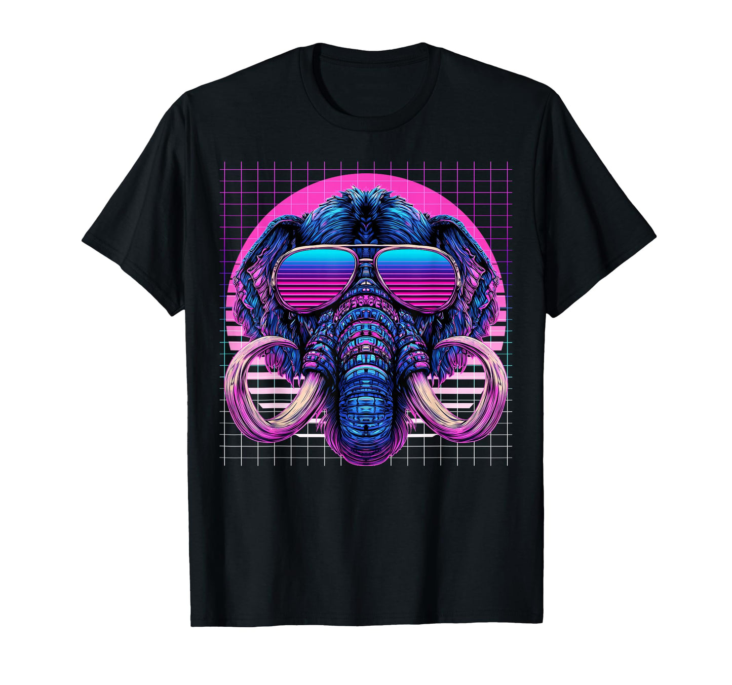 Mammoth Sunglasses Woolly Vaporwave T-Shirt - Aesthetic Graphic Unisex - T-Shirt, Sweatshirt, Hoodie