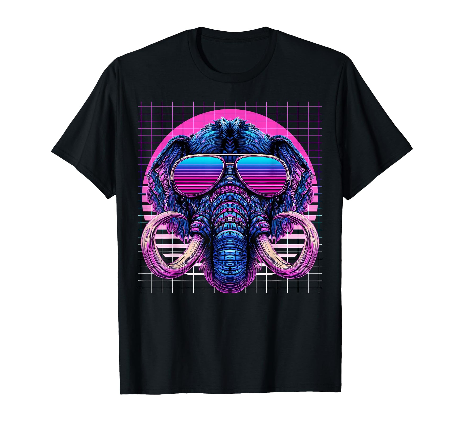 Mammoth Sunglasses Woolly Vaporwave T-Shirt - Aesthetic Graphic Unisex - T-Shirt, Sweatshirt, Hoodie