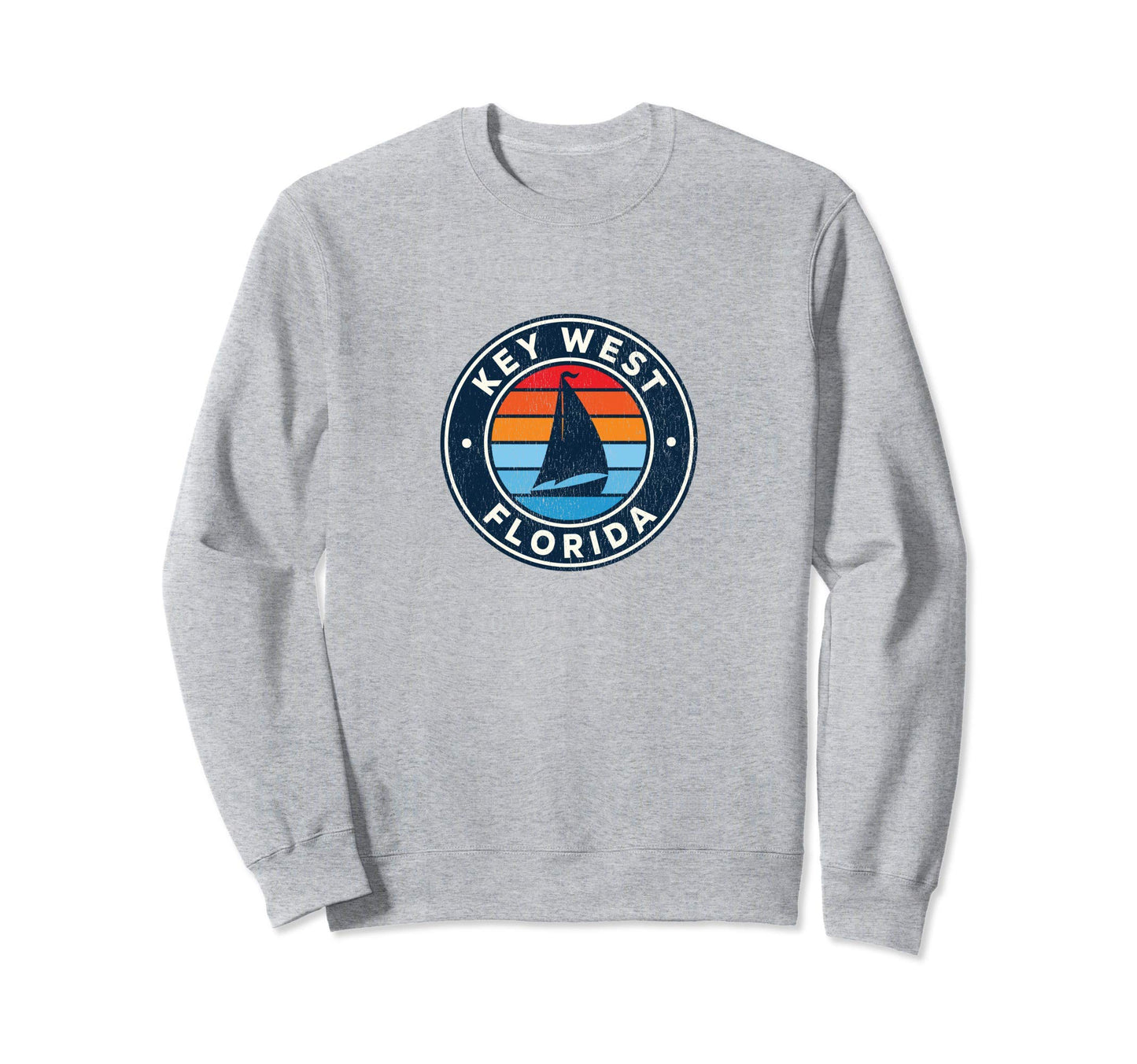 Key West Florida Fl Sailboat 70S Sweatshirt - Custom Art Print Men Women - T-Shirt, Sweatshirt, Hoodie