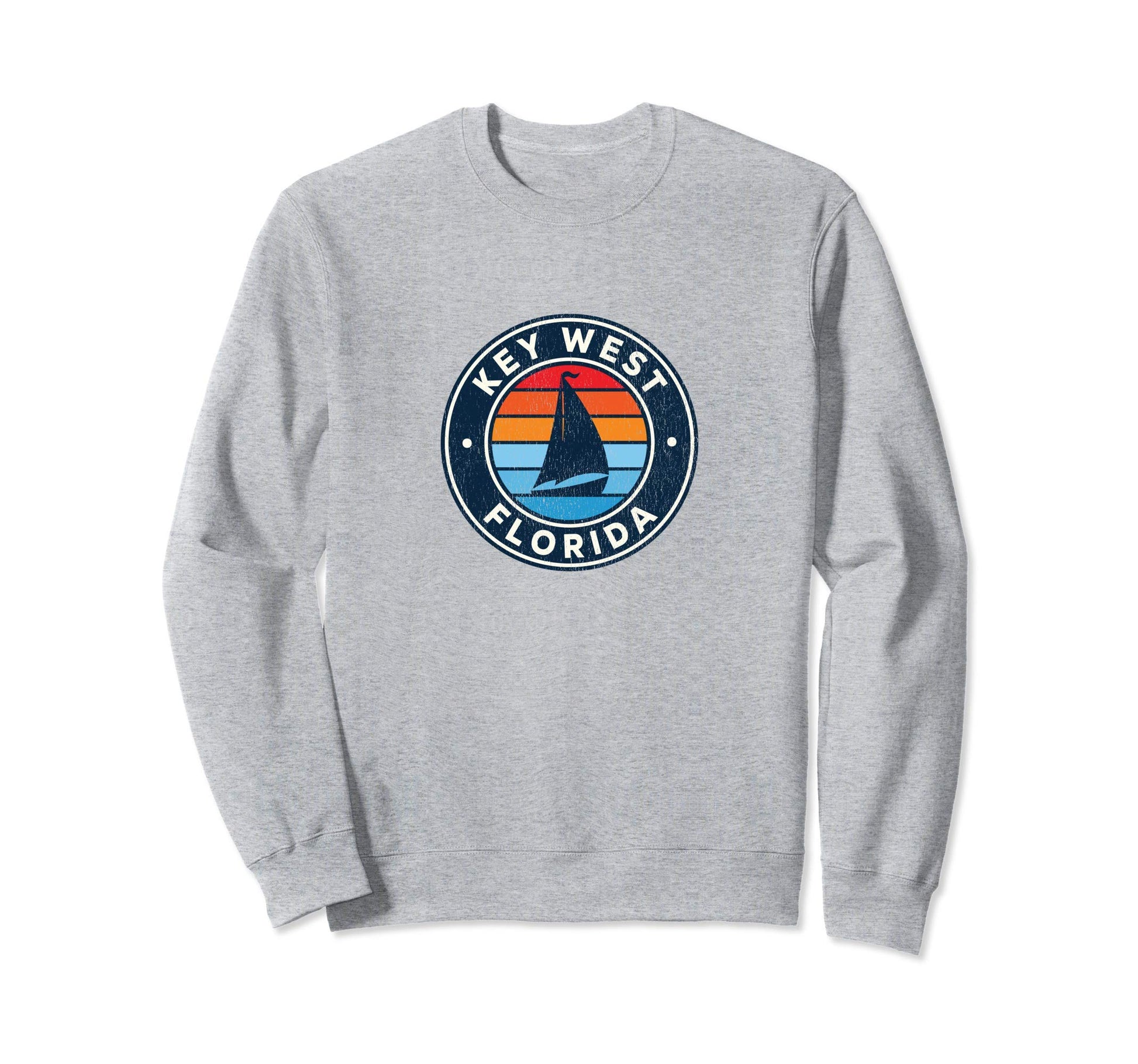 Key West Florida Fl Sailboat 70S Sweatshirt - Custom Art Print Men Women - T-Shirt, Sweatshirt, Hoodie