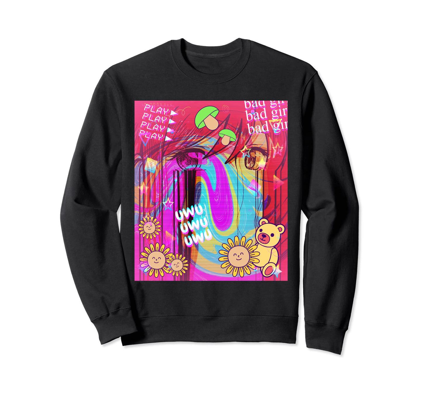 Kidcore Aesthetic Vaporwave Anime Sweatshirt - Novelty Apparel for Adults - T-Shirt, Sweatshirt, Hoodie