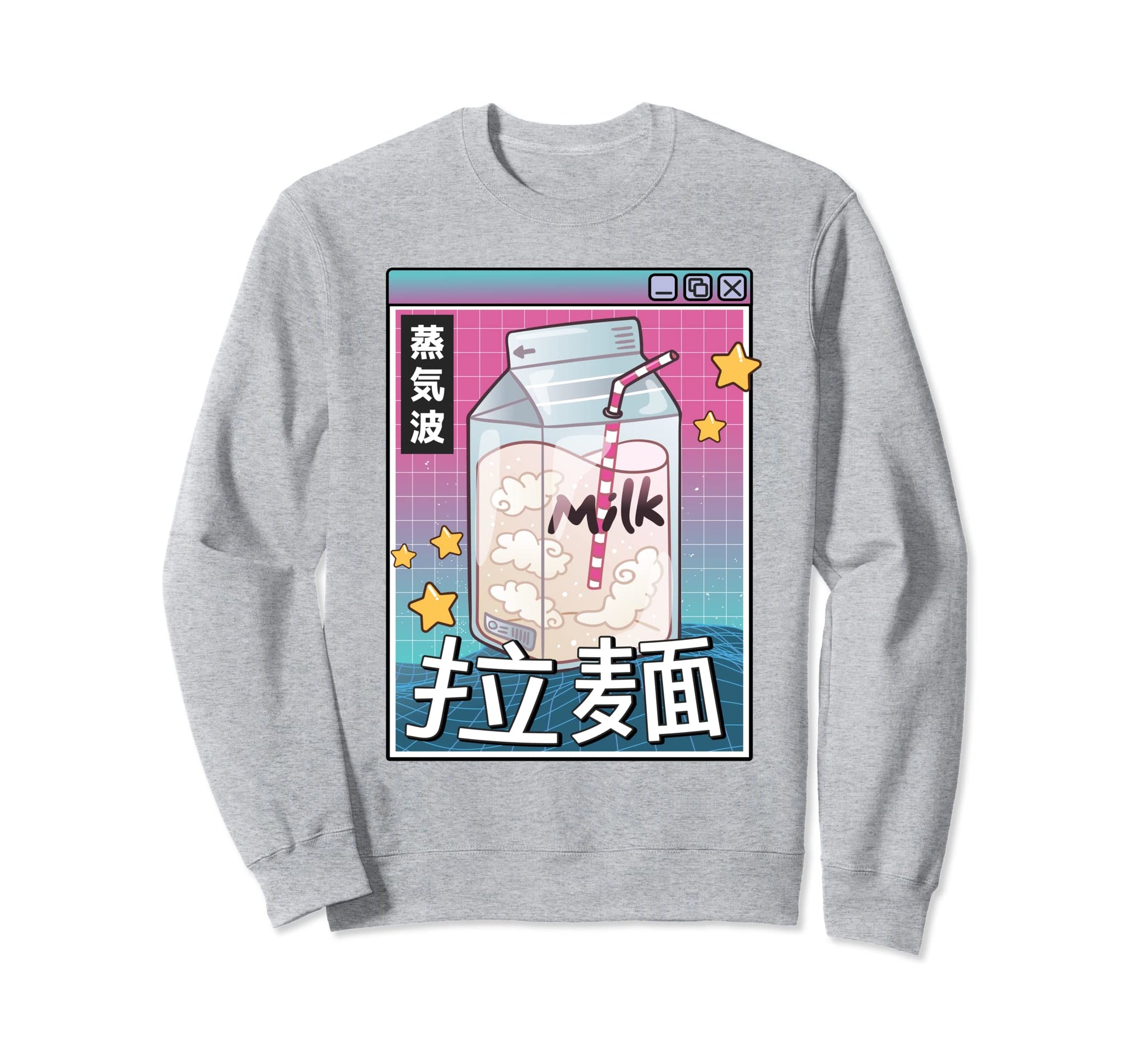 Milk Carton Digital Japan 80S Otaku Sweatshirt - Trendy Graphic for Adults - T-Shirt, Sweatshirt, Hoodie
