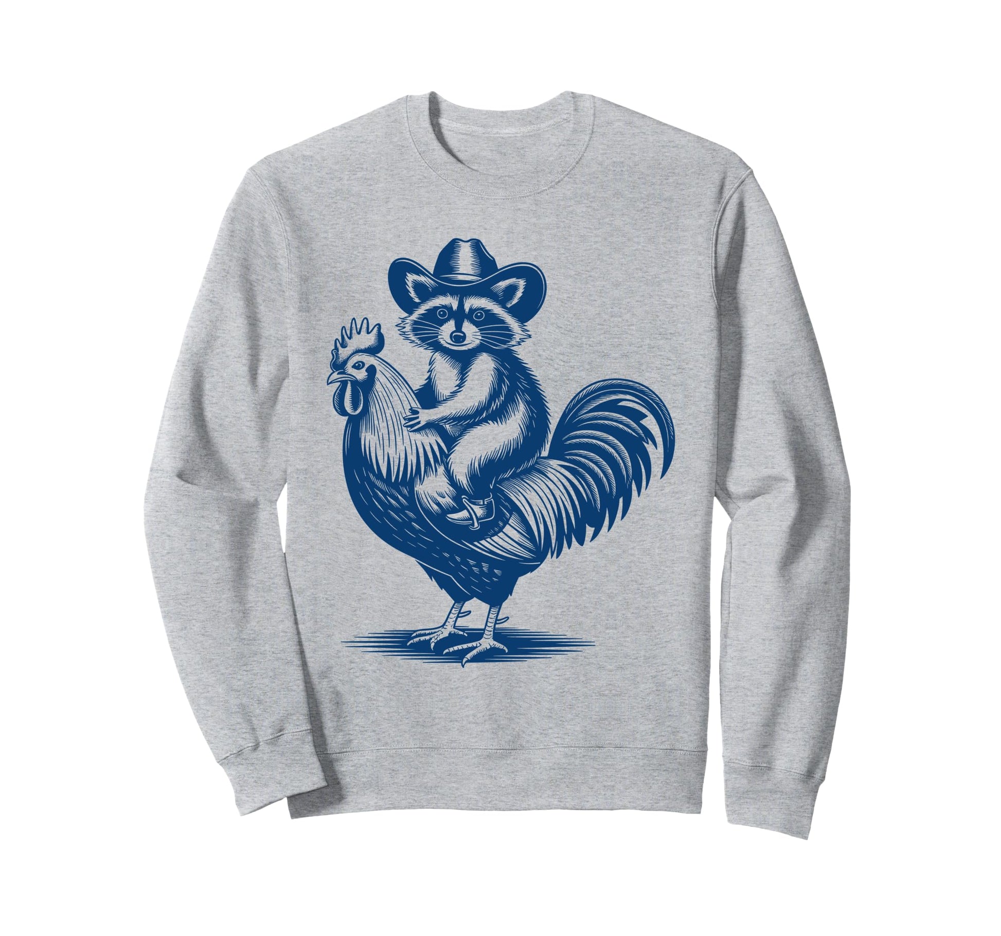 Raccoon Cowboy Cowgirl Rooster Sweatshirt - Trendy Graphic for Adults - T-Shirt, Sweatshirt, Hoodie