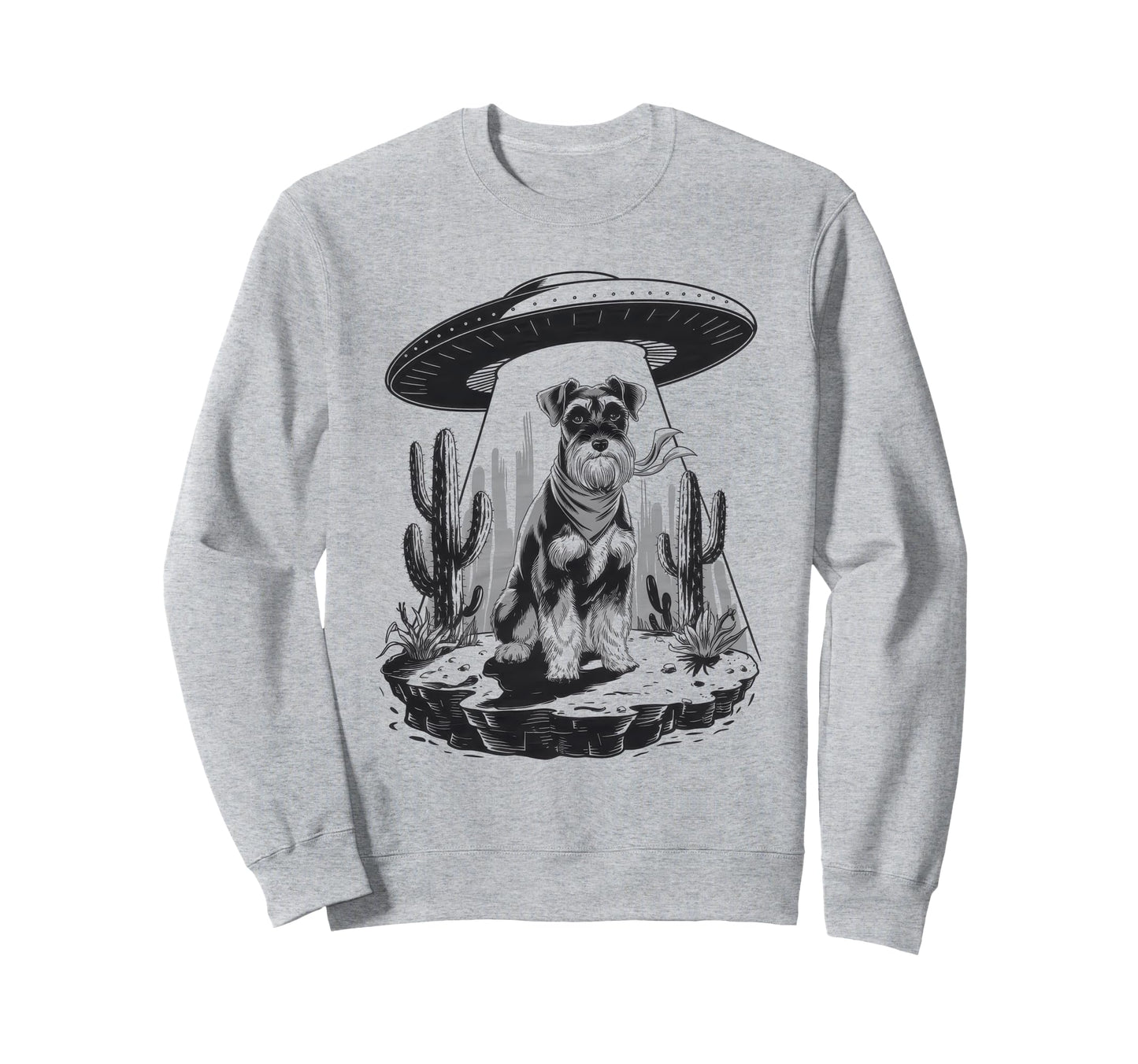 Schnauzer Schnauzer Ufo Western Sweatshirt - Aesthetic Graphic Unisex - T-Shirt, Sweatshirt, Hoodie
