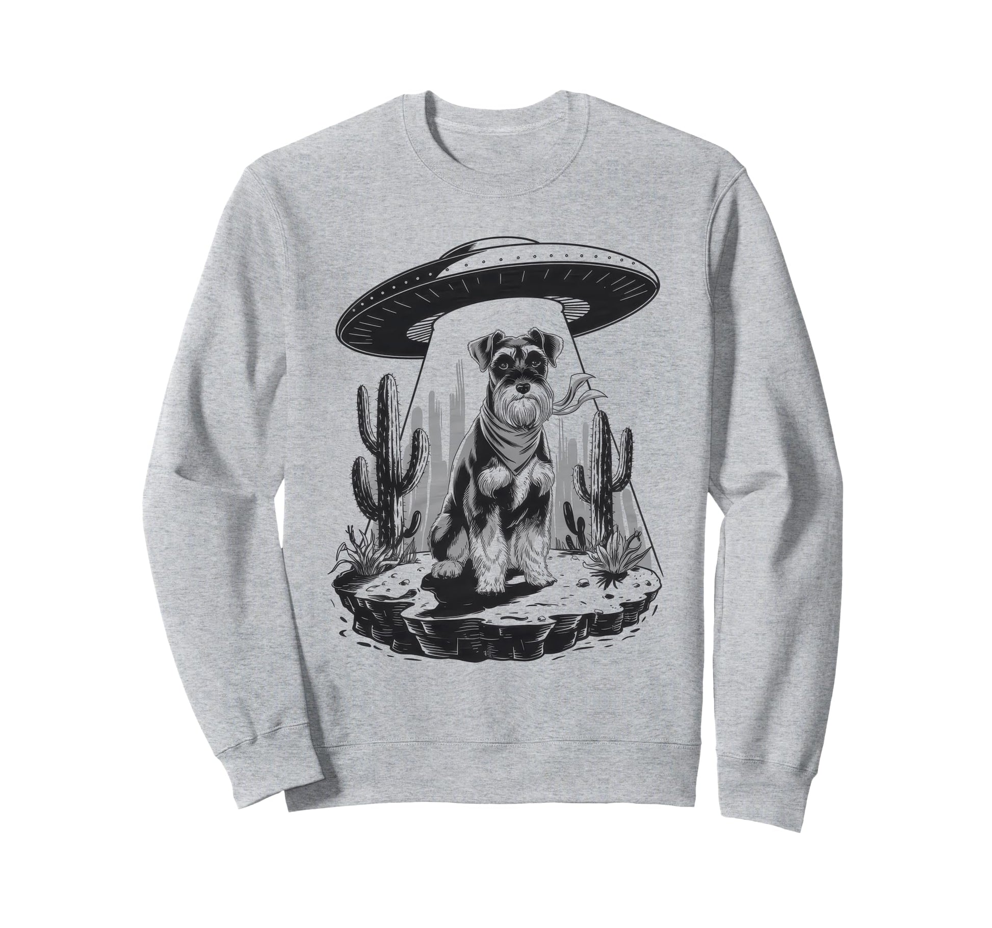 Schnauzer Schnauzer Ufo Western Sweatshirt - Aesthetic Graphic Unisex - T-Shirt, Sweatshirt, Hoodie
