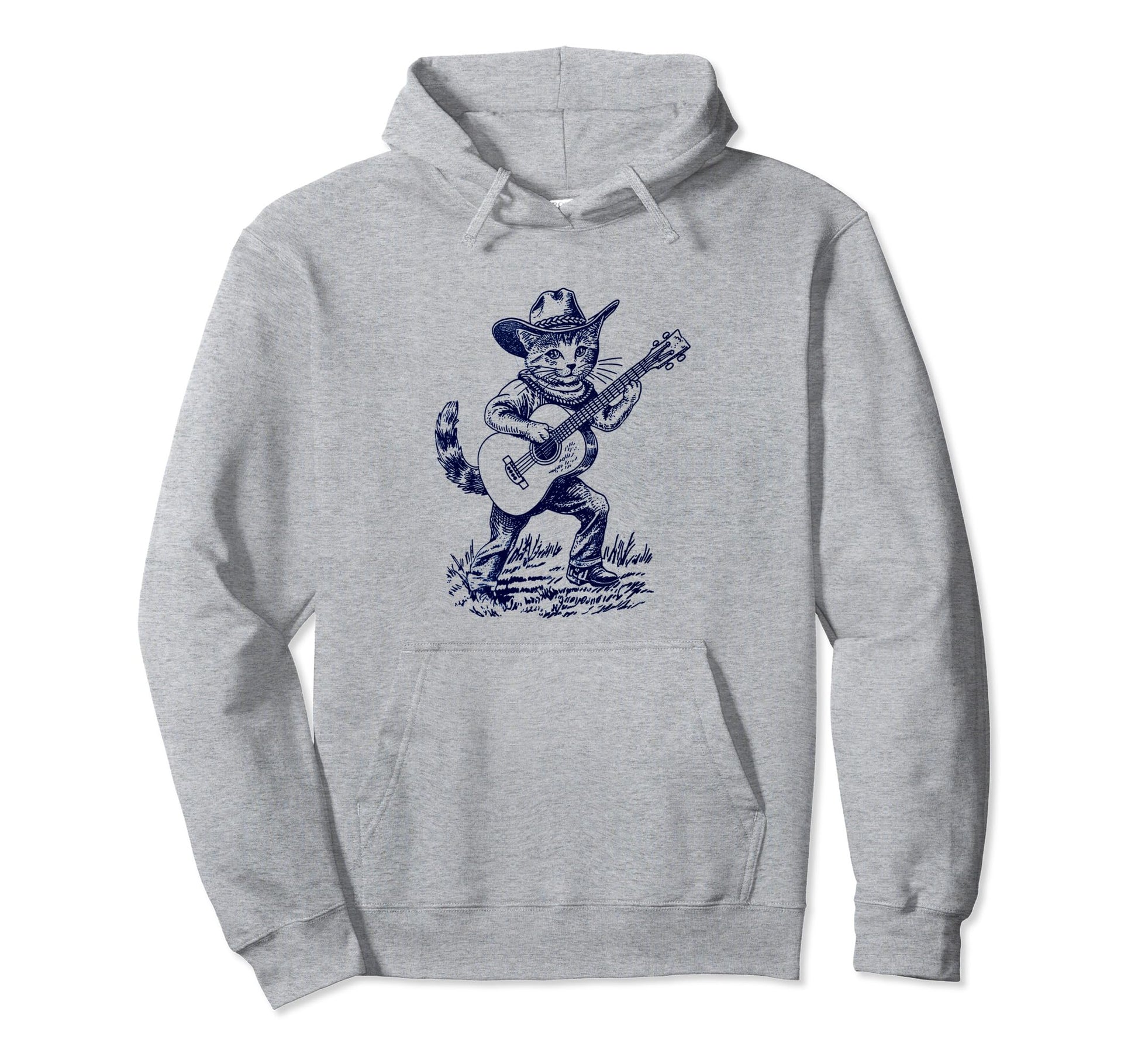 Meowdy Funny Country Music Cat Cowgirl Hoodie - Novelty Apparel for Adults - T-Shirt, Sweatshirt, Hoodie
