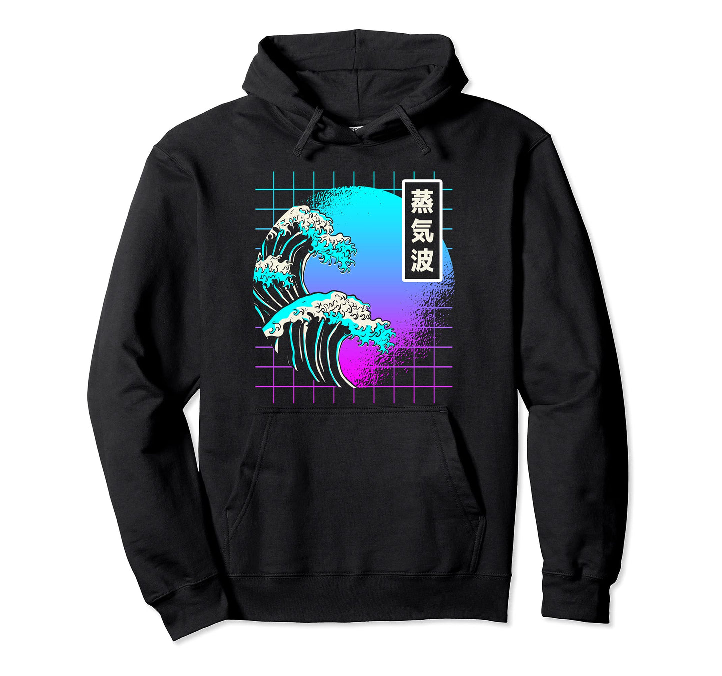Aesthetic Vaporwave Great Wave Hoodie - Streetwear Style for Adults - T-Shirt, Sweatshirt, Hoodie