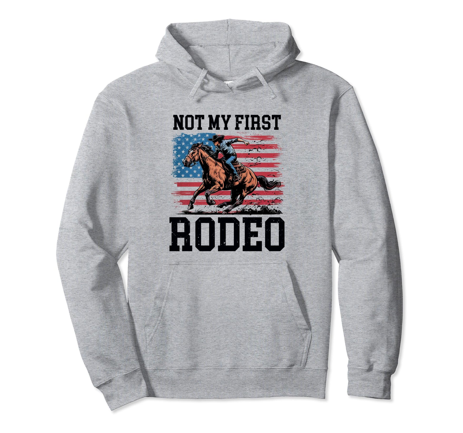 Not My First Rodeo Cowboy Riding Horse Hoodie - Minimalist Print Men Women - T-Shirt, Sweatshirt, Hoodie