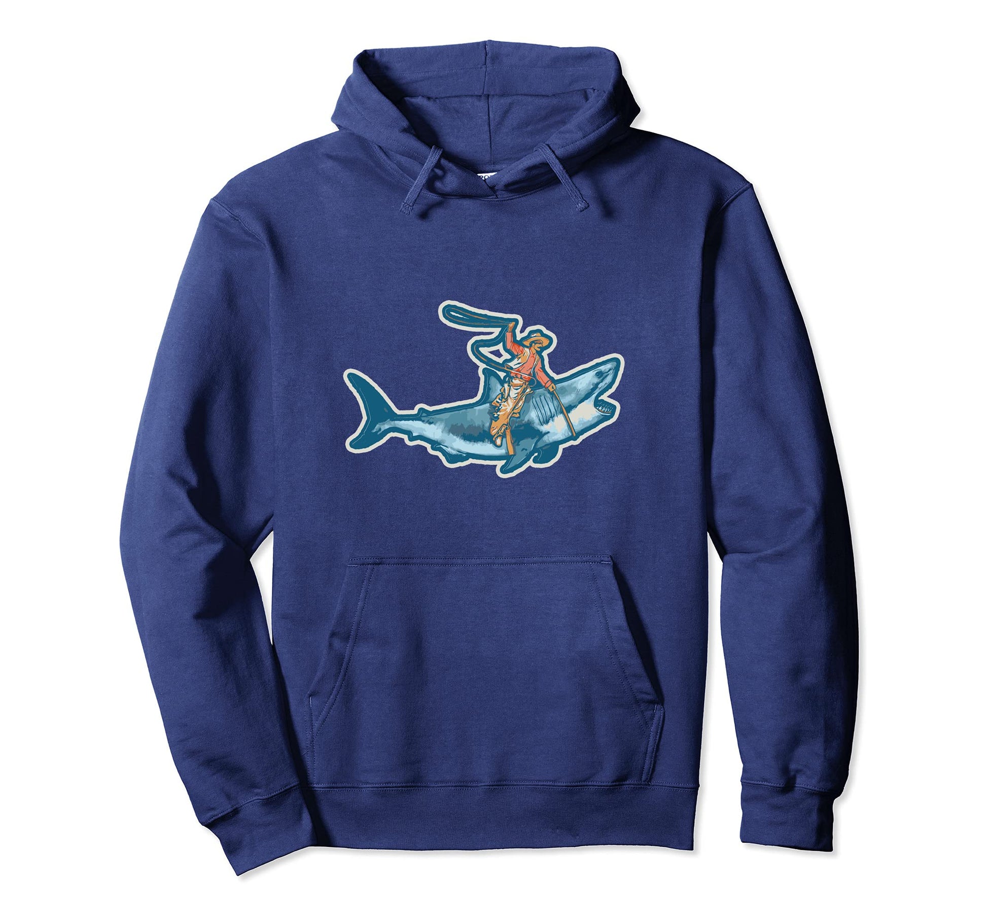 Shark Lover Rodeo Cowboy Riding Hoodie - Casual Everyday Wear for Adults - T-Shirt, Sweatshirt, Hoodie