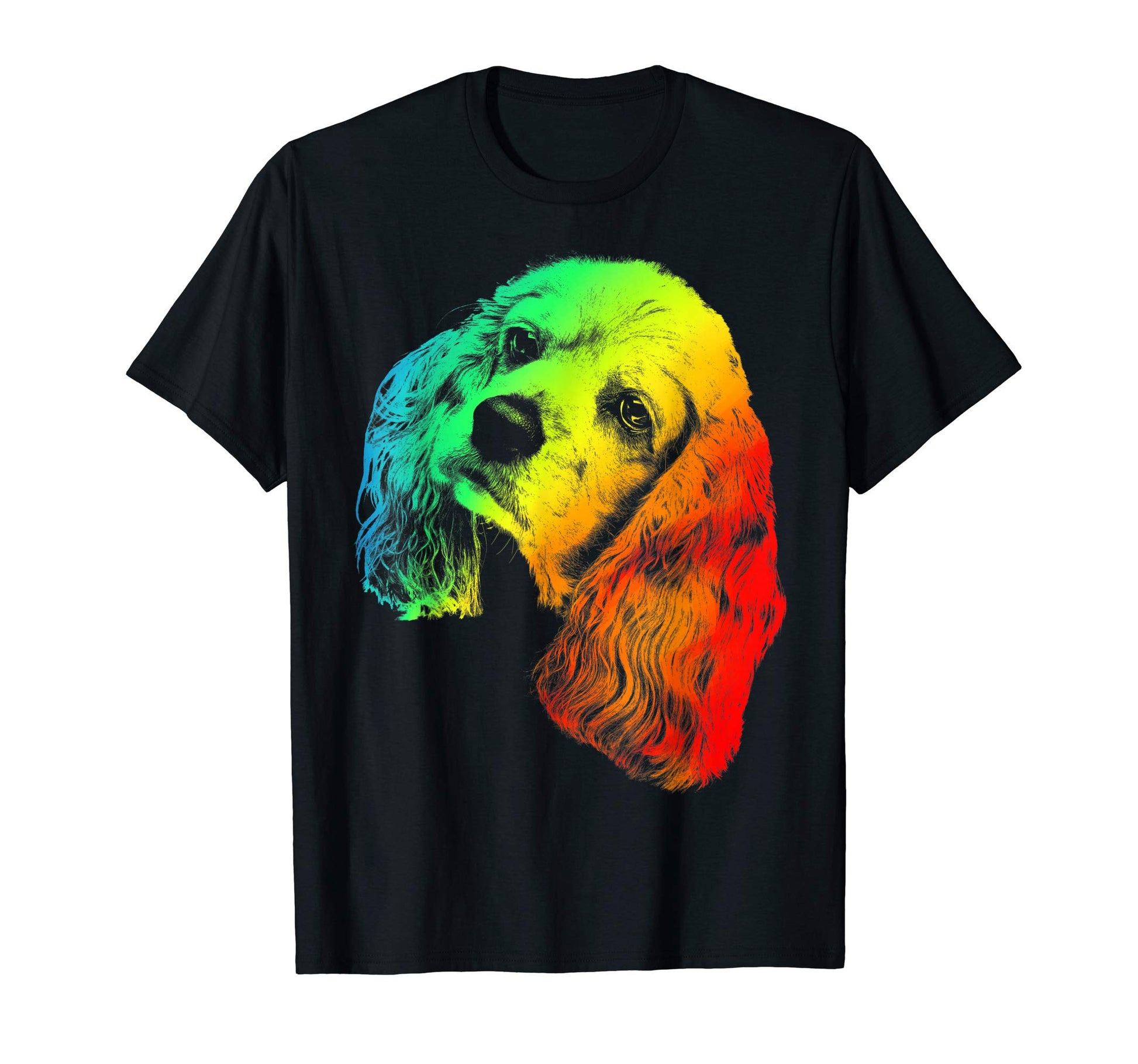 American Cocker Spaniel Colorful Rainbow T-Shirt - Aesthetic Graphic Unisex - T-Shirt, Sweatshirt, Hoodie