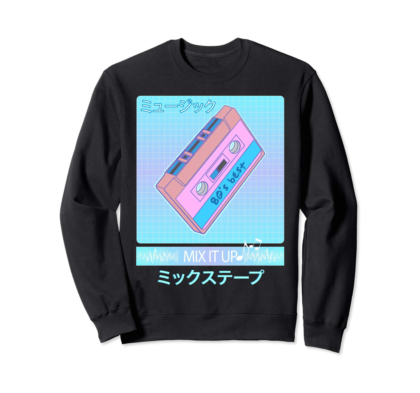 Mix Tape 80S Japanese Otaku Sweatshirt - Aesthetic Graphic for Adults - T-Shirt, Sweatshirt, Hoodie