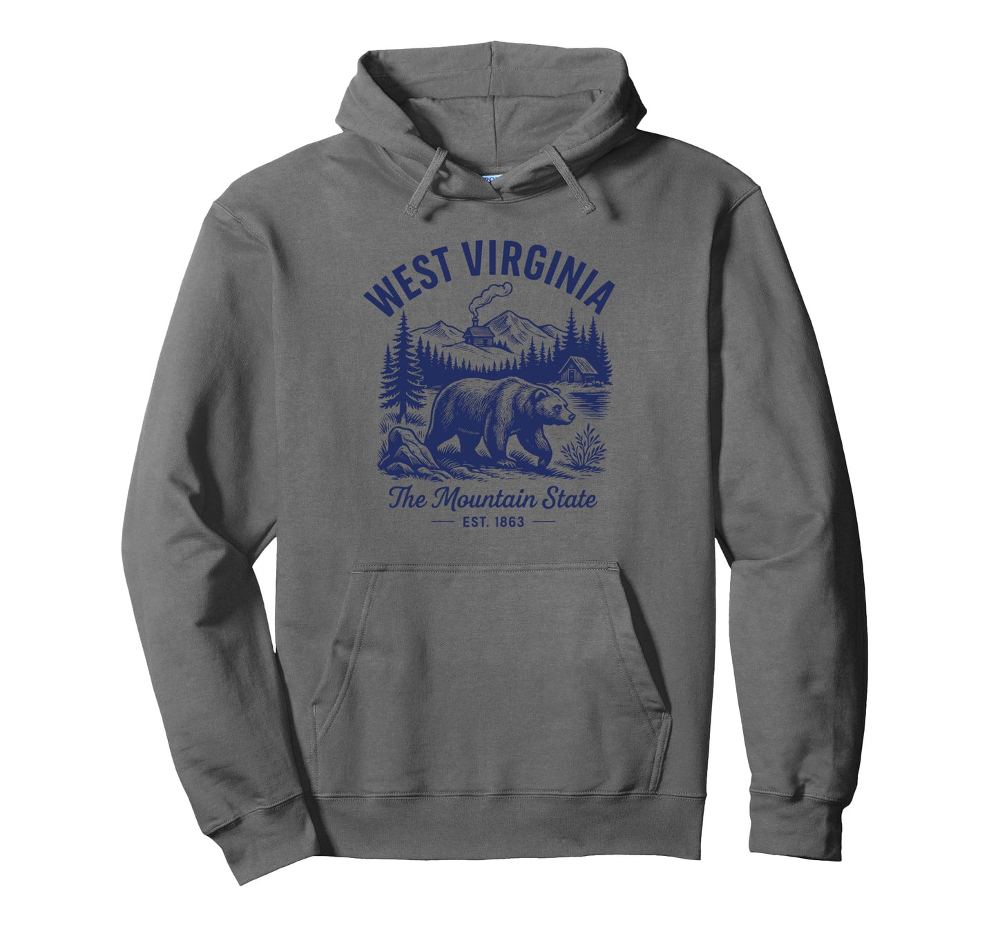 West Virginia State Est 1863 Hoodie - Minimalist Print for Adults - T-Shirt, Sweatshirt, Hoodie