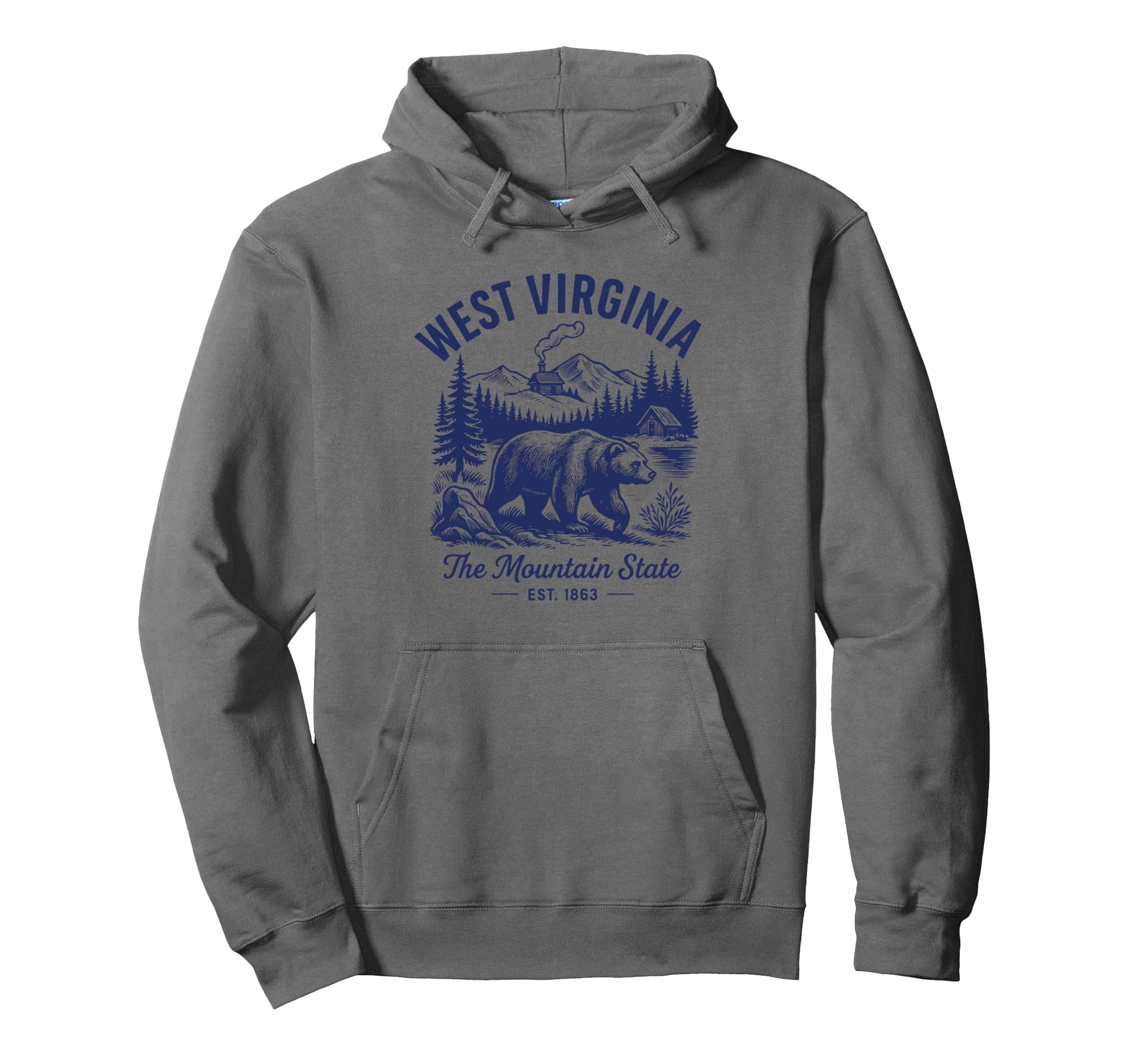 West Virginia State Est 1863 Hoodie - Minimalist Print for Adults - T-Shirt, Sweatshirt, Hoodie