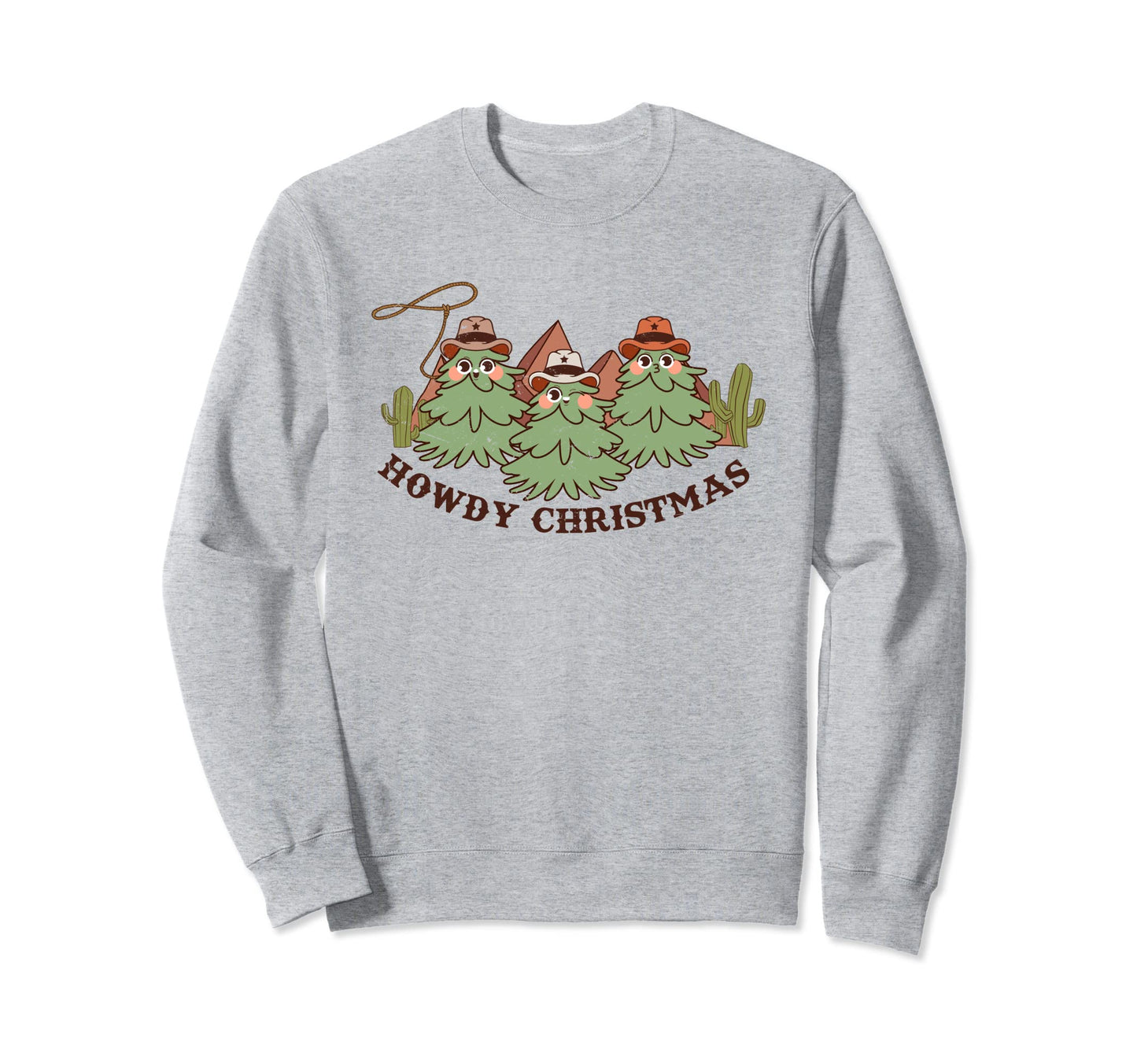 Howdy Tree Cowboy Santa Western Sweatshirt - Streetwear Style Unisex - T-Shirt, Sweatshirt, Hoodie