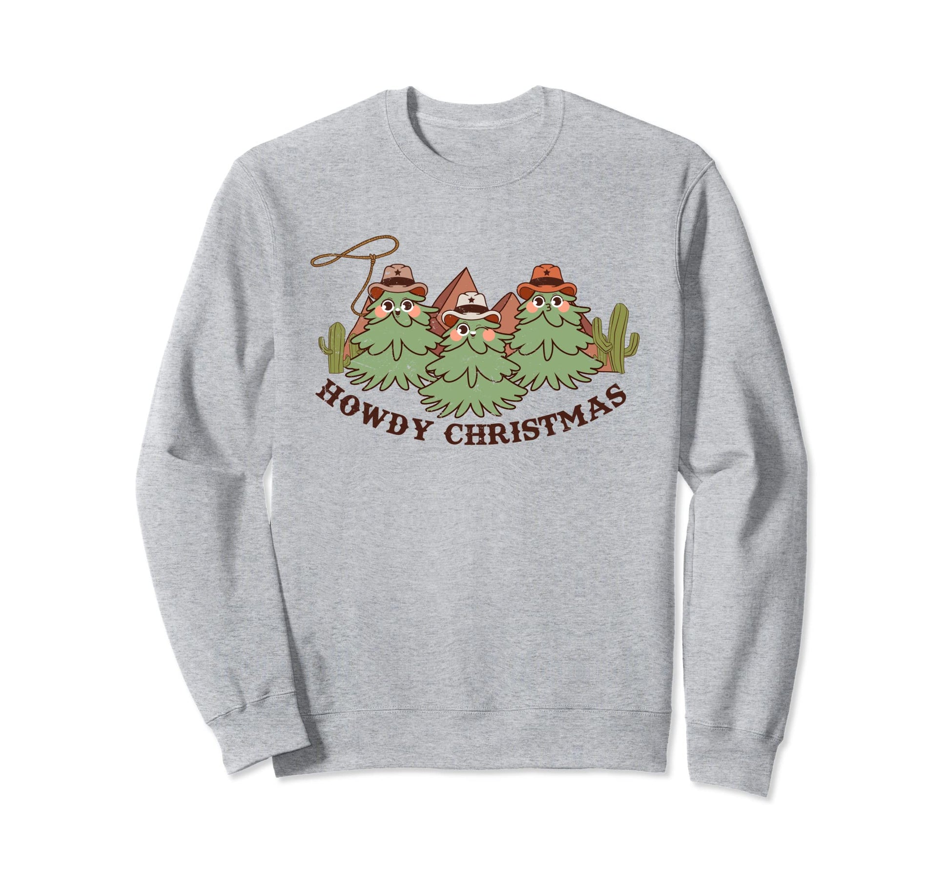 Howdy Tree Cowboy Santa Western Sweatshirt - Streetwear Style Unisex - T-Shirt, Sweatshirt, Hoodie