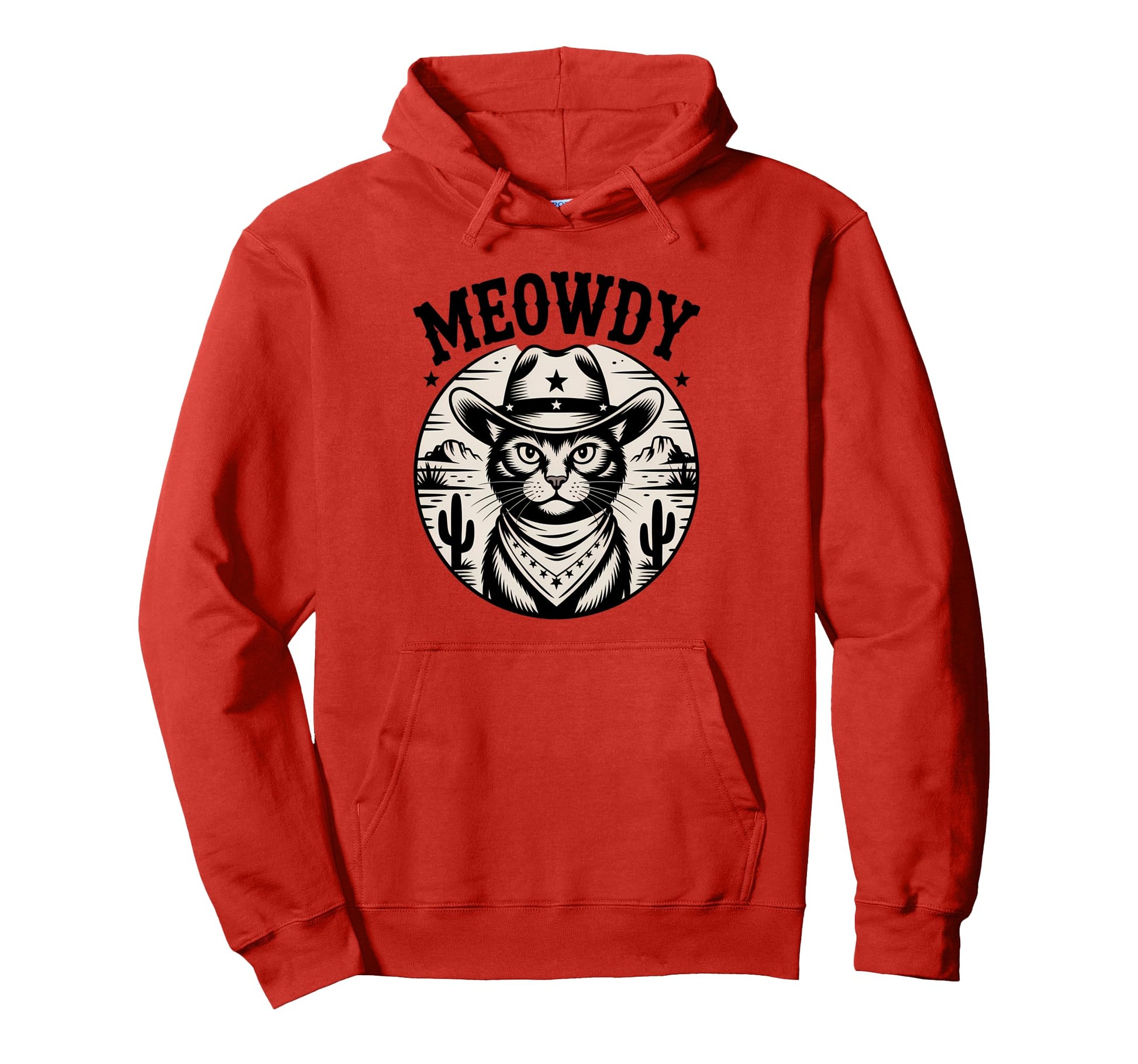 Meowdy Cat Cowboy Cat Country Western Hoodie - Novelty Apparel Men Women - T-Shirt, Sweatshirt, Hoodie