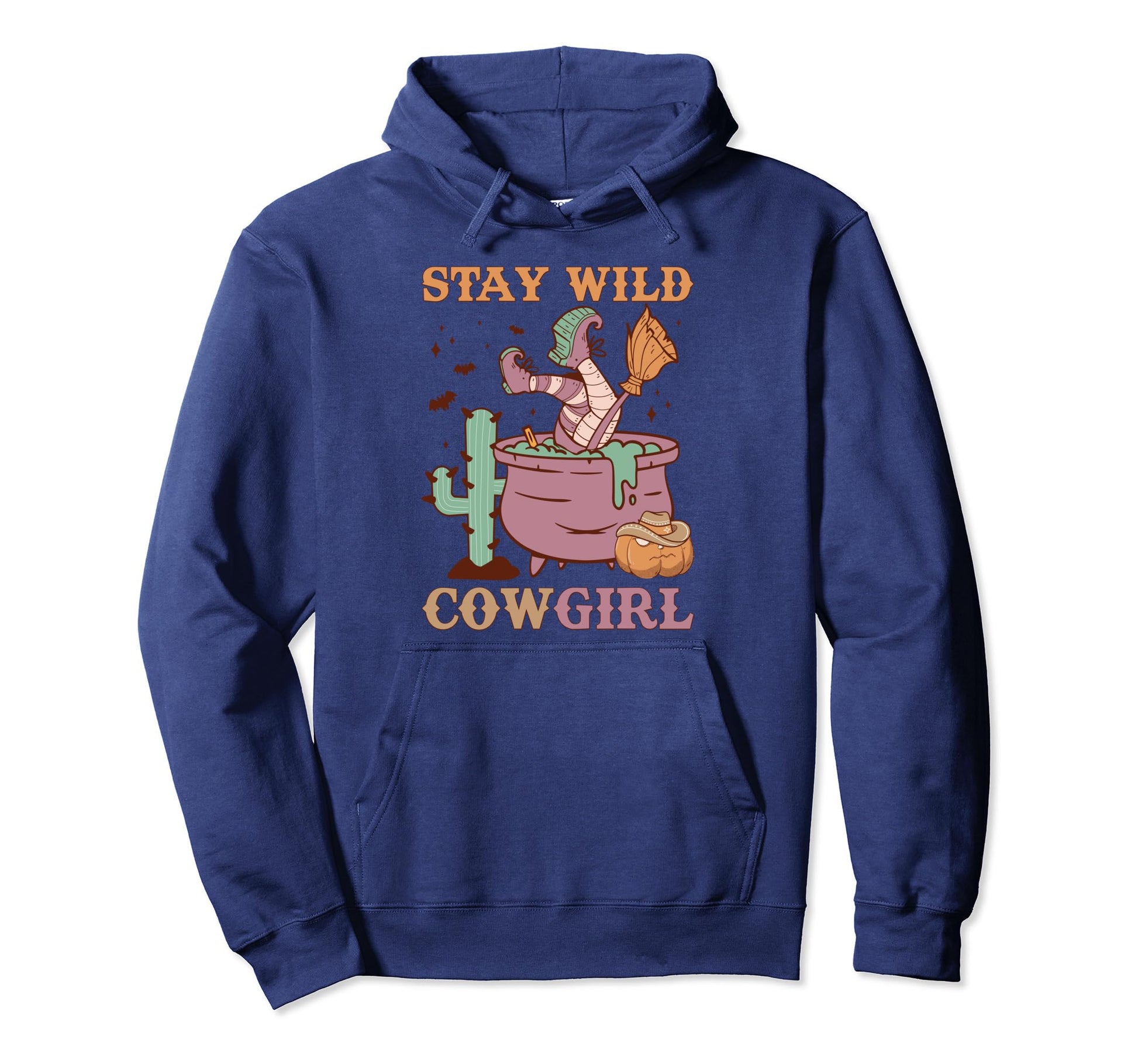 Groovy Stay Wild Cowgirl Halloween Western Hoodie - Trendy Graphic Unisex - T-Shirt, Sweatshirt, Hoodie