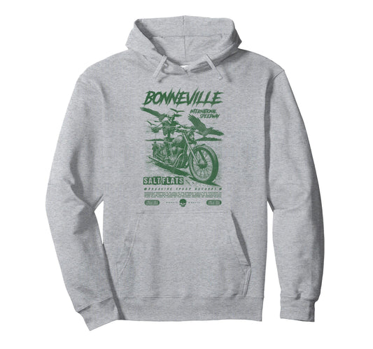 Bonneville Salt Flats Motorcycle Racing Hoodie - Trendy Graphic for Adults - T-Shirt, Sweatshirt, Hoodie