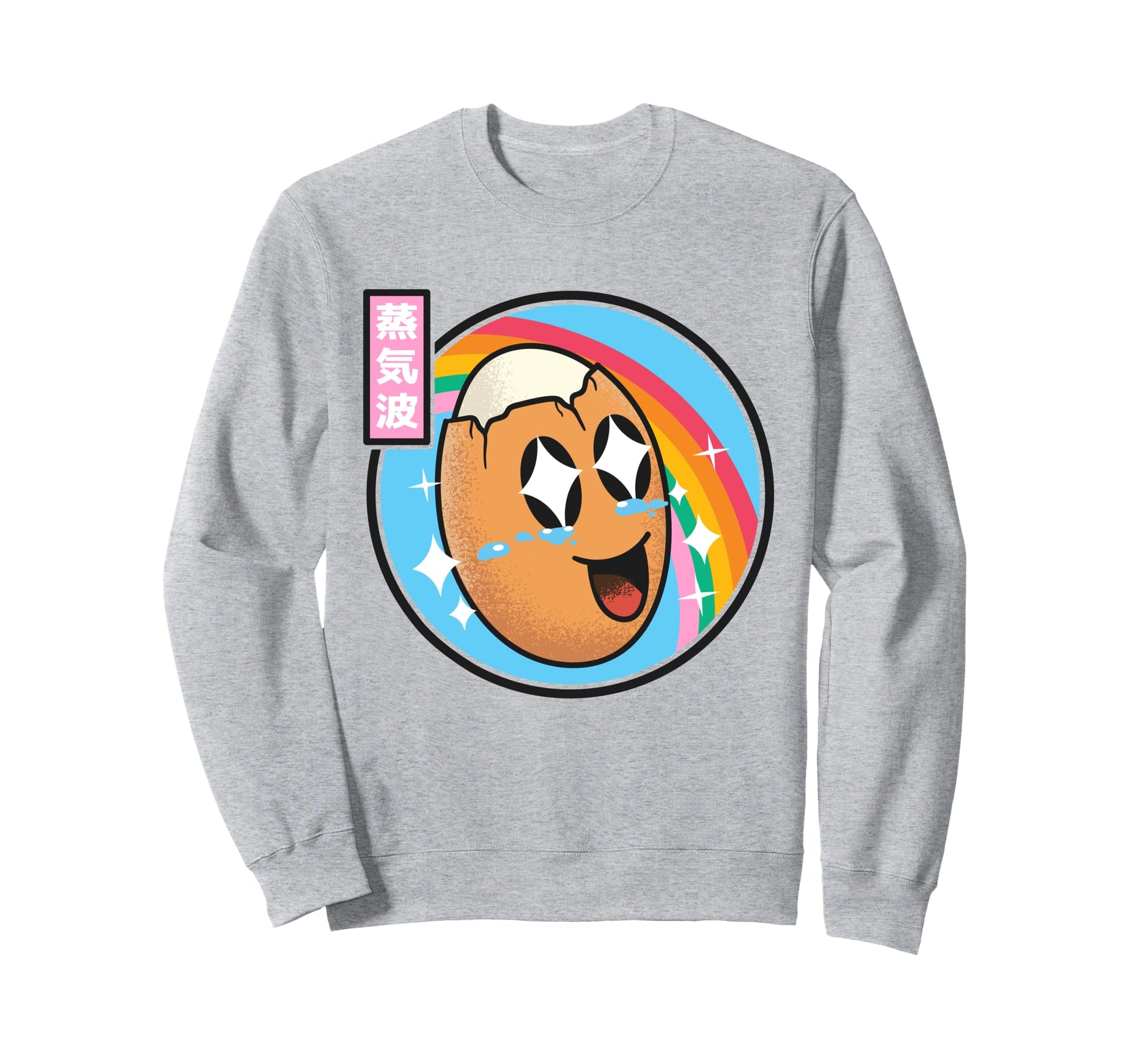 Happy Egg Pastel 80S Japan Otaku Sweatshirt - Graphic Print for Adults - T-Shirt, Sweatshirt, Hoodie