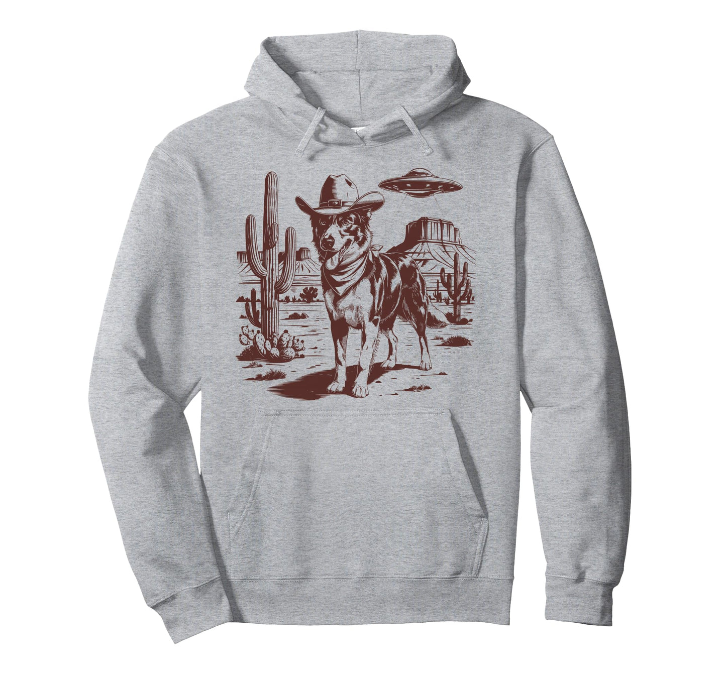 Border Collie Ufo Western Alien 90S Hoodie - Custom Art Print Men Women - T-Shirt, Sweatshirt, Hoodie