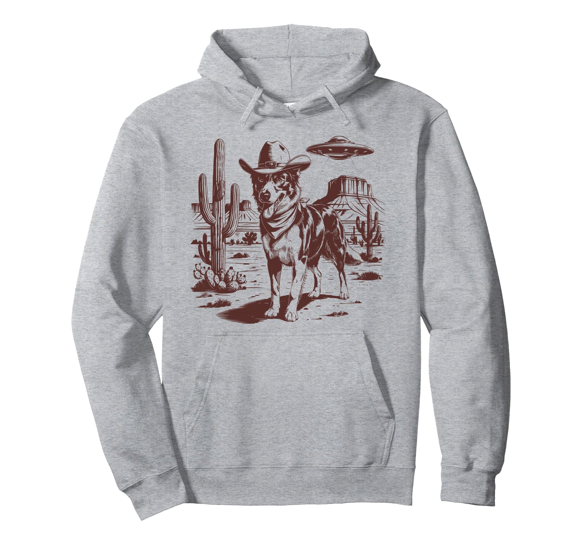 Border Collie Ufo Western Alien 90S Hoodie - Custom Art Print Men Women - T-Shirt, Sweatshirt, Hoodie