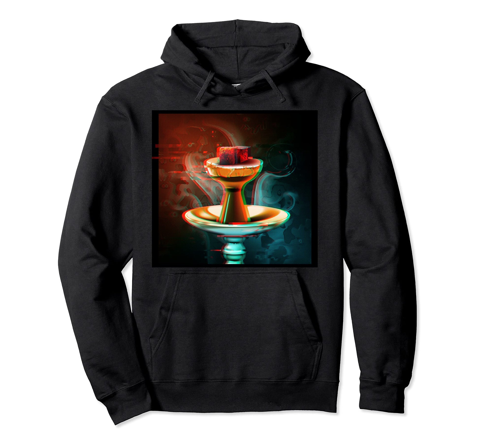 Aesthetic Shisha Glitch Steam Hookah Hoodie - Aesthetic Graphic Unisex - T-Shirt, Sweatshirt, Hoodie