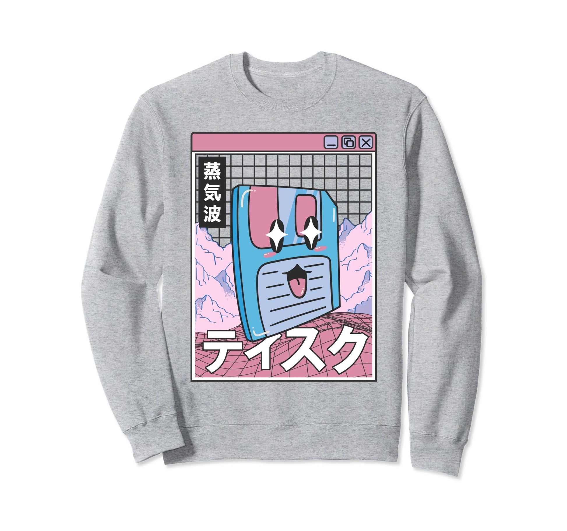 Floppy Disk Kawaii Grid Vaporwave Sweatshirt - Custom Art Print Unisex - T-Shirt, Sweatshirt, Hoodie