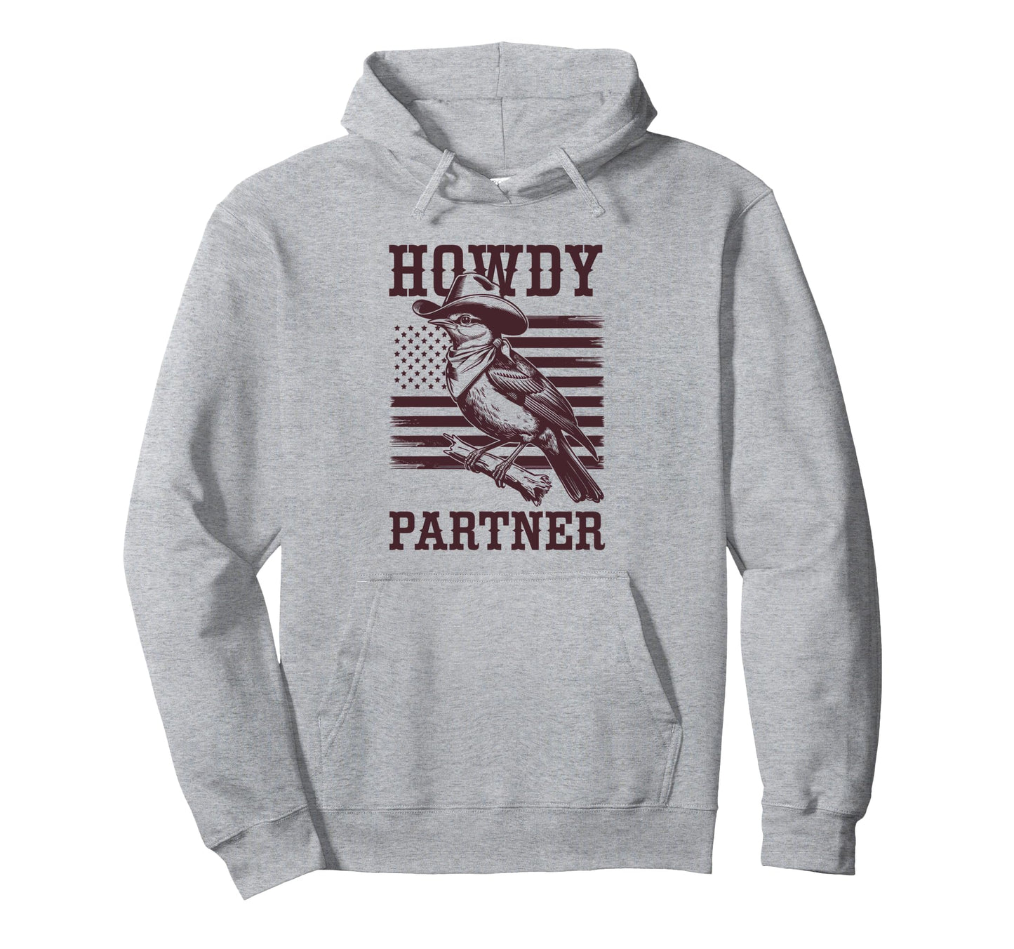 Cowboy Sparrow Howdy Partner Rodeo Bird Hoodie - Graphic Print Men Women - T-Shirt, Sweatshirt, Hoodie