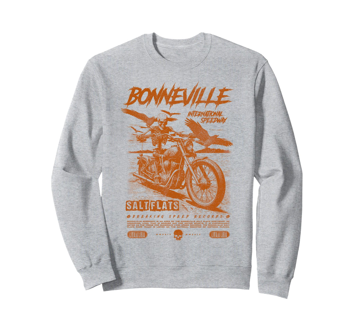 Bonneville Salt Flats Motorcycle Sweatshirt - Custom Art Print Men Women - T-Shirt, Sweatshirt, Hoodie